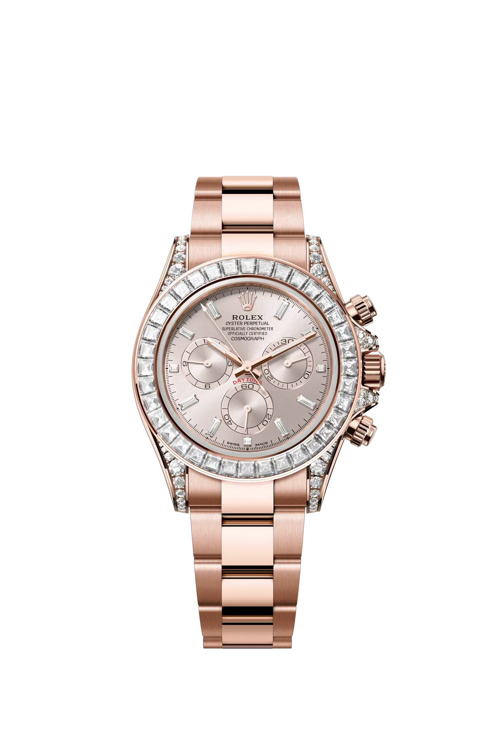 Cosmograph Daytona  Oyster, 40 mm, Everose gold and diamonds  Reference 126595TBR — main photo