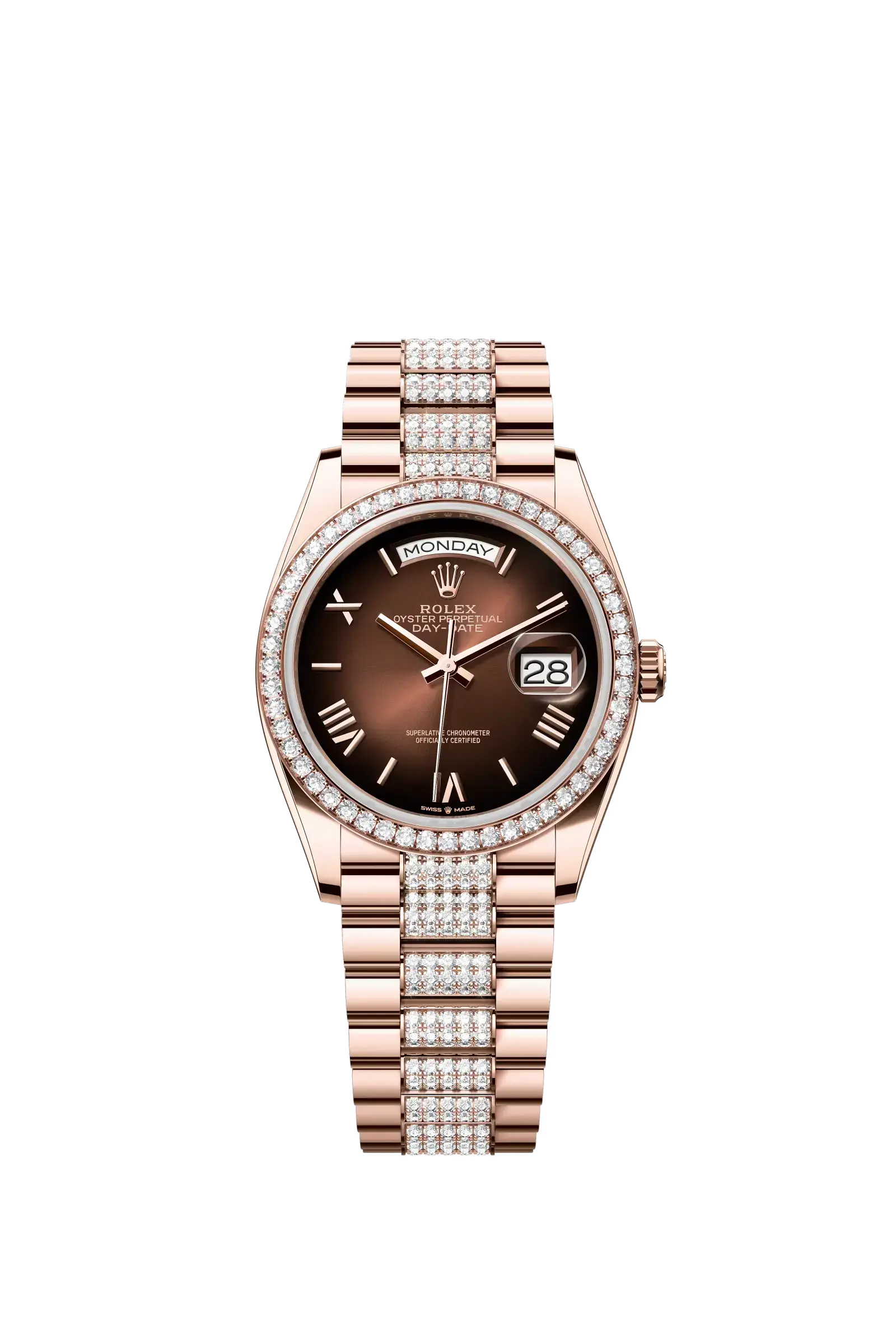 Day-Date 36  Oyster, 36 mm, Everose gold and diamonds  Reference 128345RBR