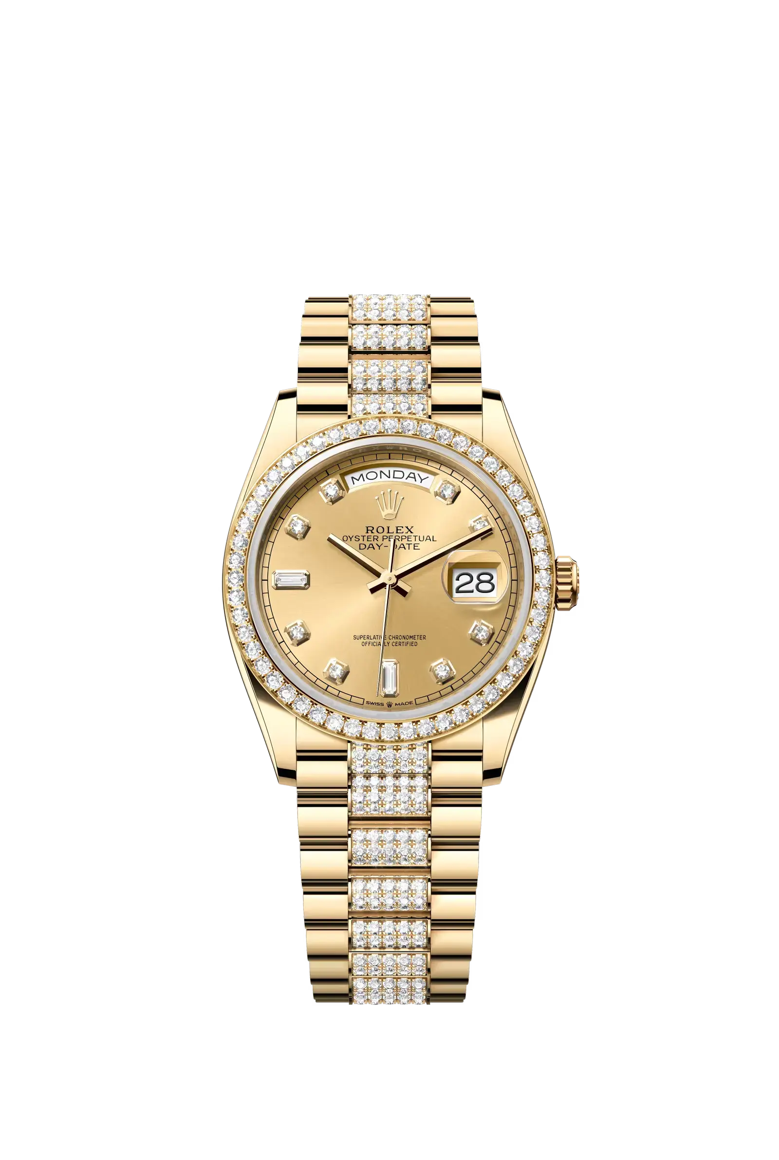 Day-Date 36  Oyster, 36 mm, yellow gold and diamonds  Reference 128348RBR — main photo