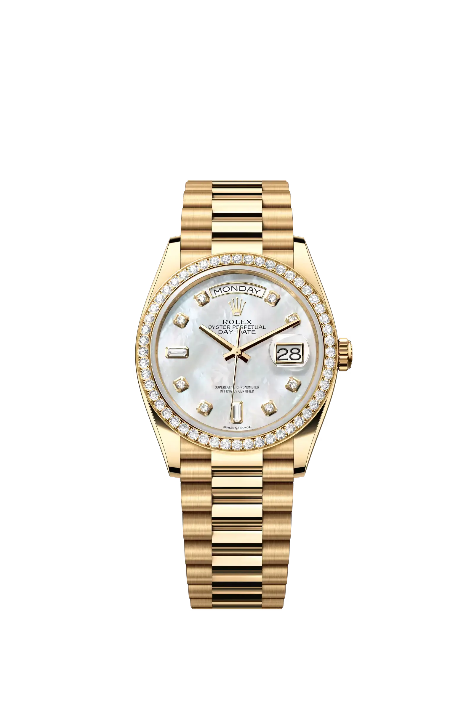 Day-Date 36  Oyster, 36 mm, yellow gold and diamonds  Reference 128348RBR — main photo