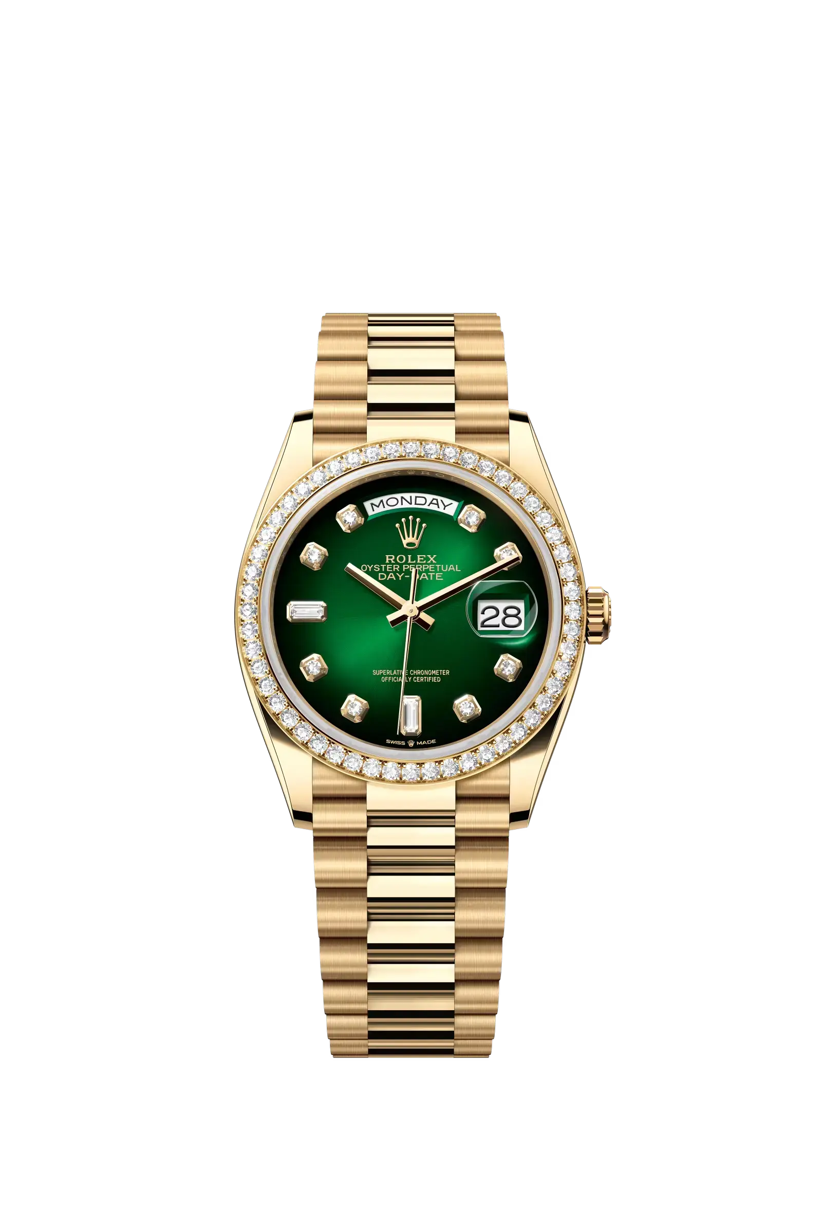 Day-Date 36  Oyster, 36 mm, yellow gold and diamonds  Reference 128348RBR — main photo