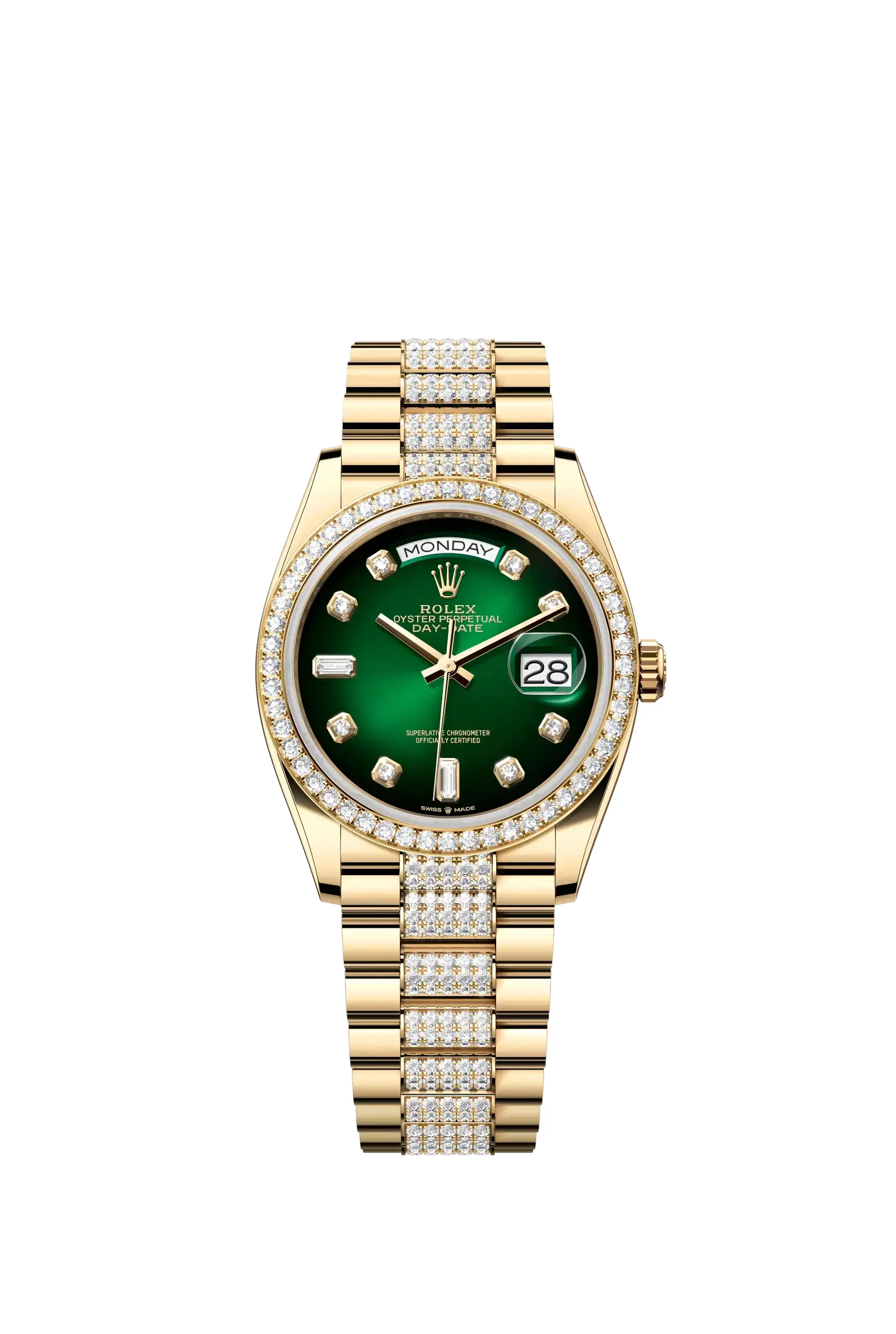 Day-Date 36  Oyster, 36 mm, yellow gold and diamonds  Reference 128348RBR — main photo