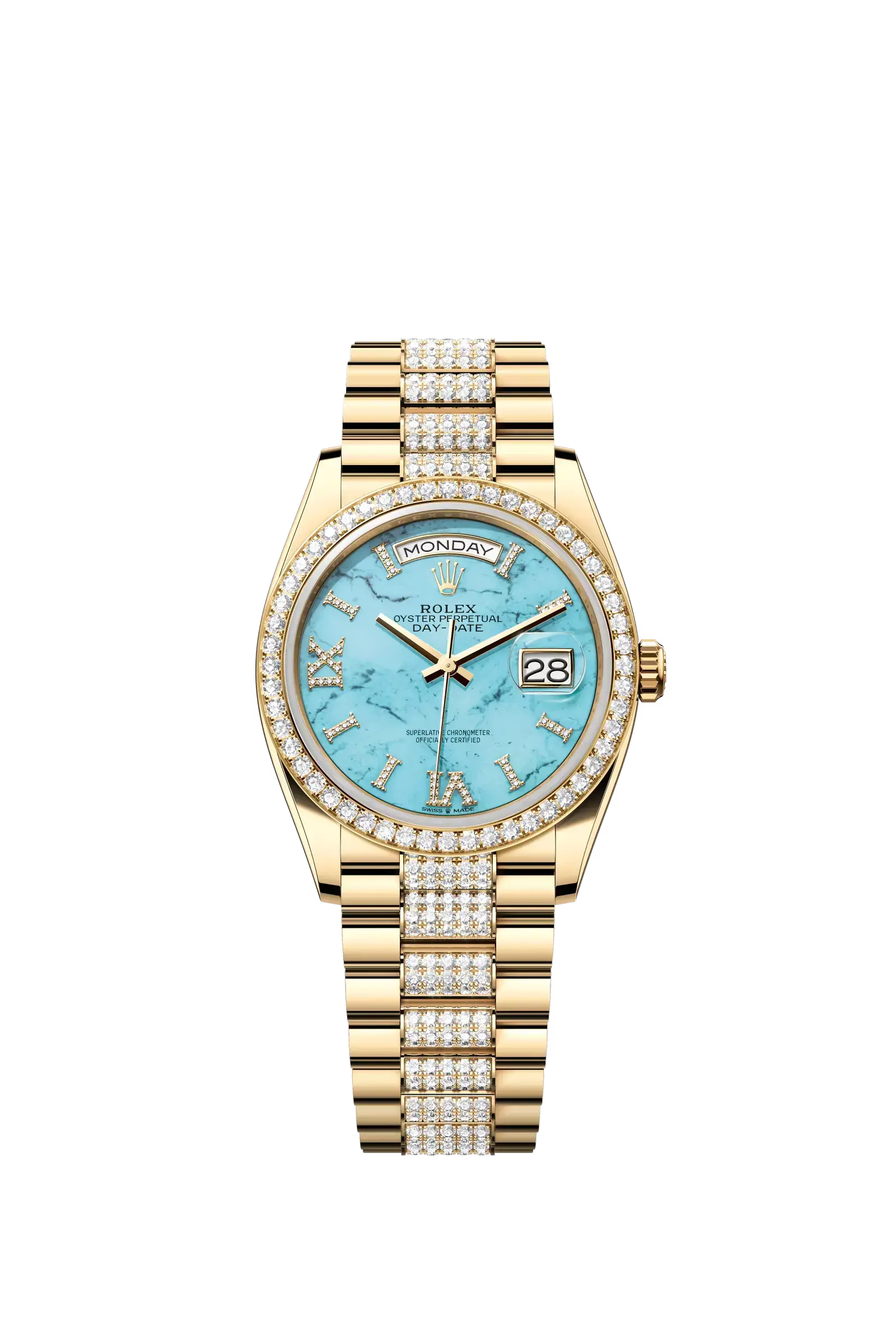 Day-Date 36  Oyster, 36 mm, yellow gold and diamonds  Reference 128348RBR — main photo