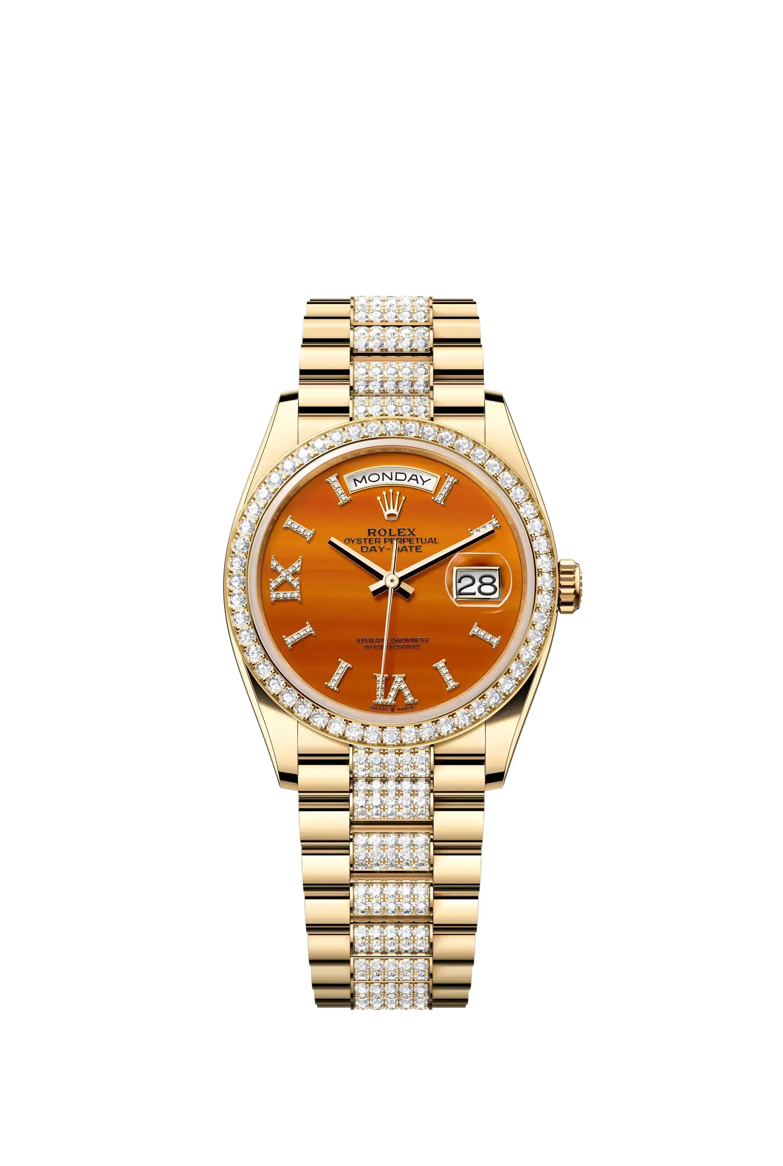Day-Date 36  Oyster, 36 mm, yellow gold and diamonds  Reference 128348RBR — main photo