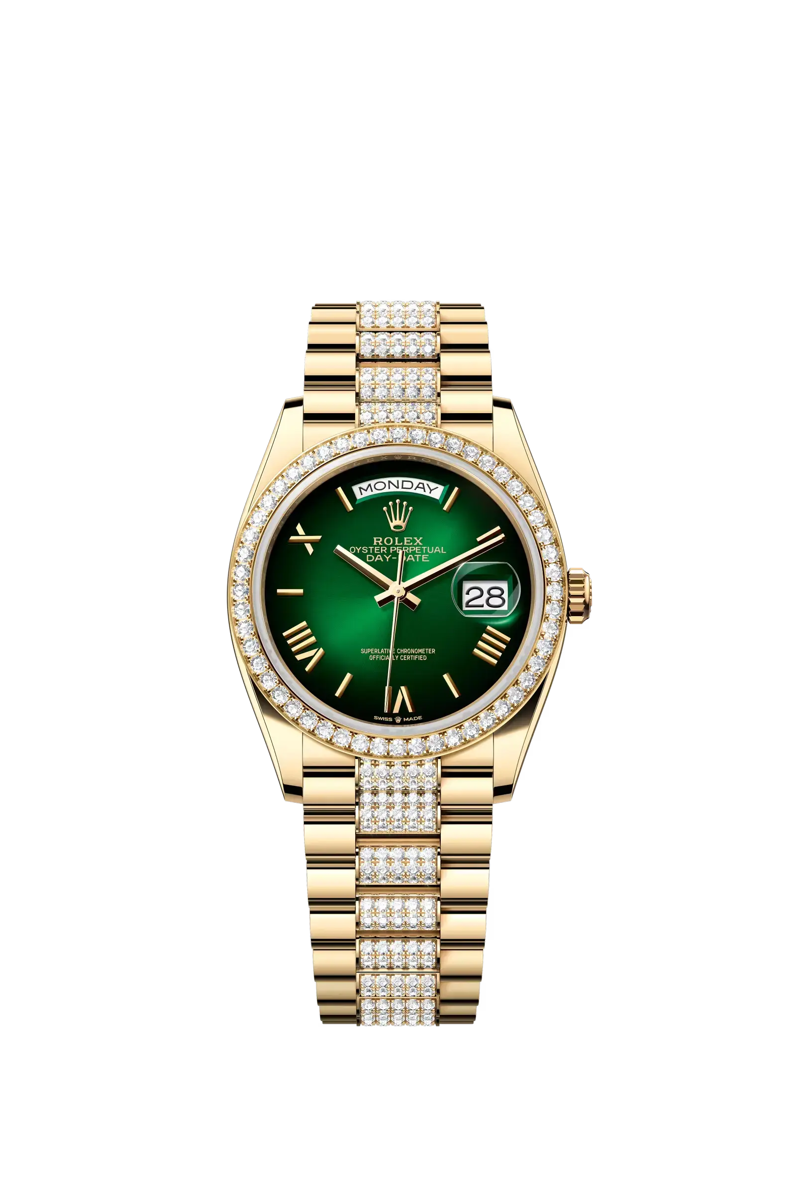 Day-Date 36  Oyster, 36 mm, yellow gold and diamonds  Reference 128348RBR — main photo
