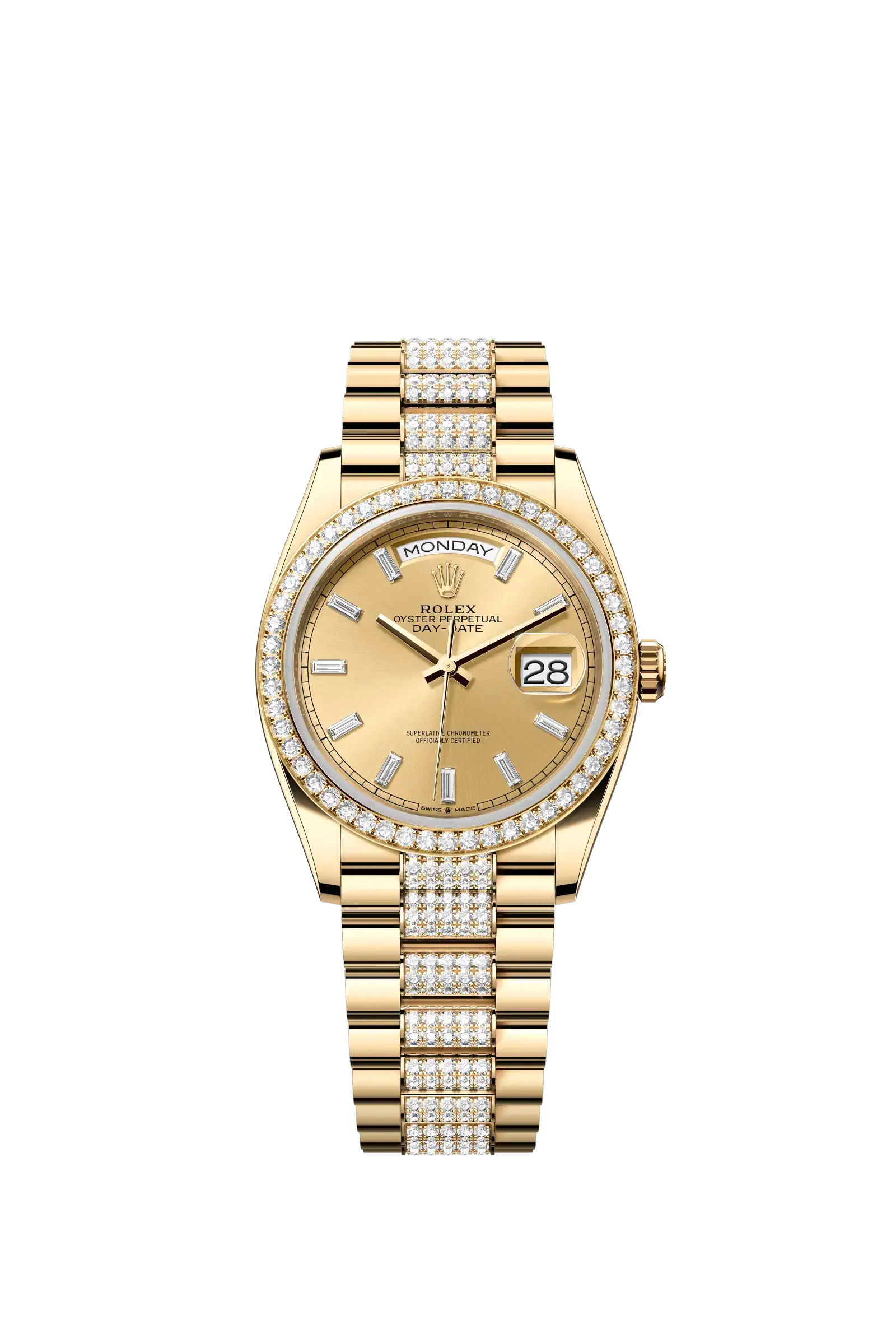 Day-Date 36  Oyster, 36 mm, yellow gold and diamonds  Reference 128348RBR — main photo