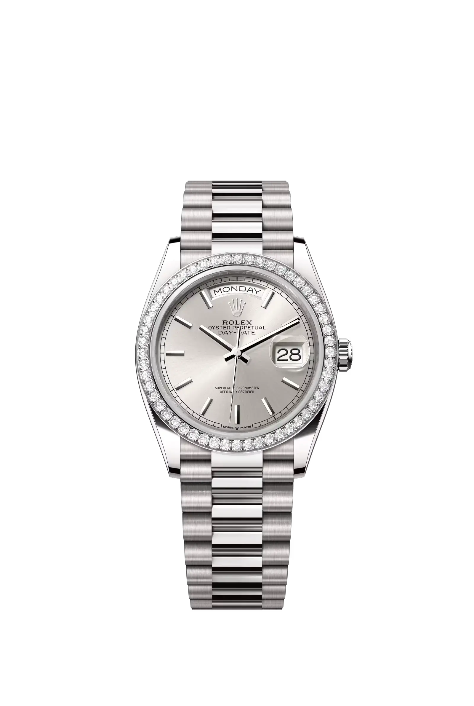 Day-Date 36  Oyster, 36 mm, white gold and diamonds  Reference 128349RBR — main photo