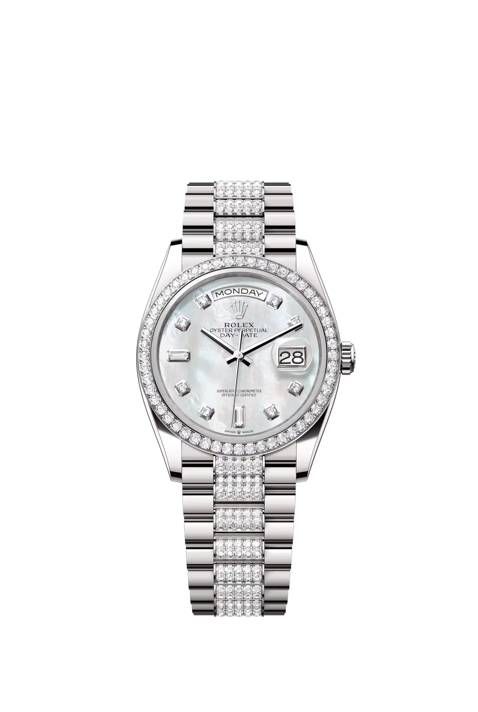 Day-Date 36  Oyster, 36 mm, white gold and diamonds  Reference 128349RBR — main photo