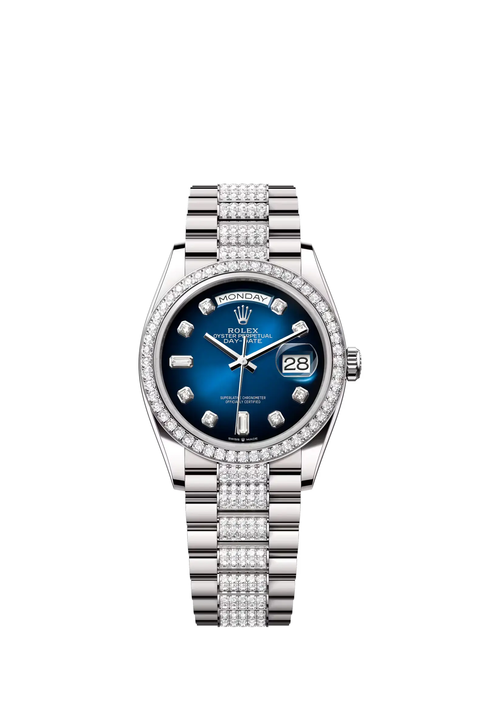 Day-Date 36  Oyster, 36 mm, white gold and diamonds  Reference 128349RBR — main photo