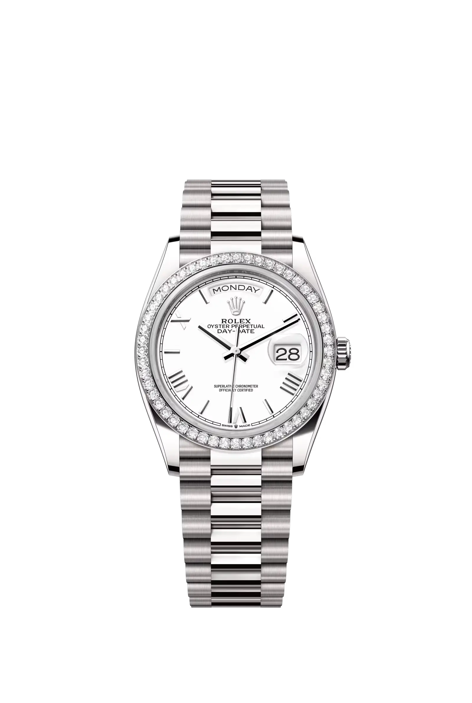 Day-Date 36  Oyster, 36 mm, white gold and diamonds  Reference 128349RBR
