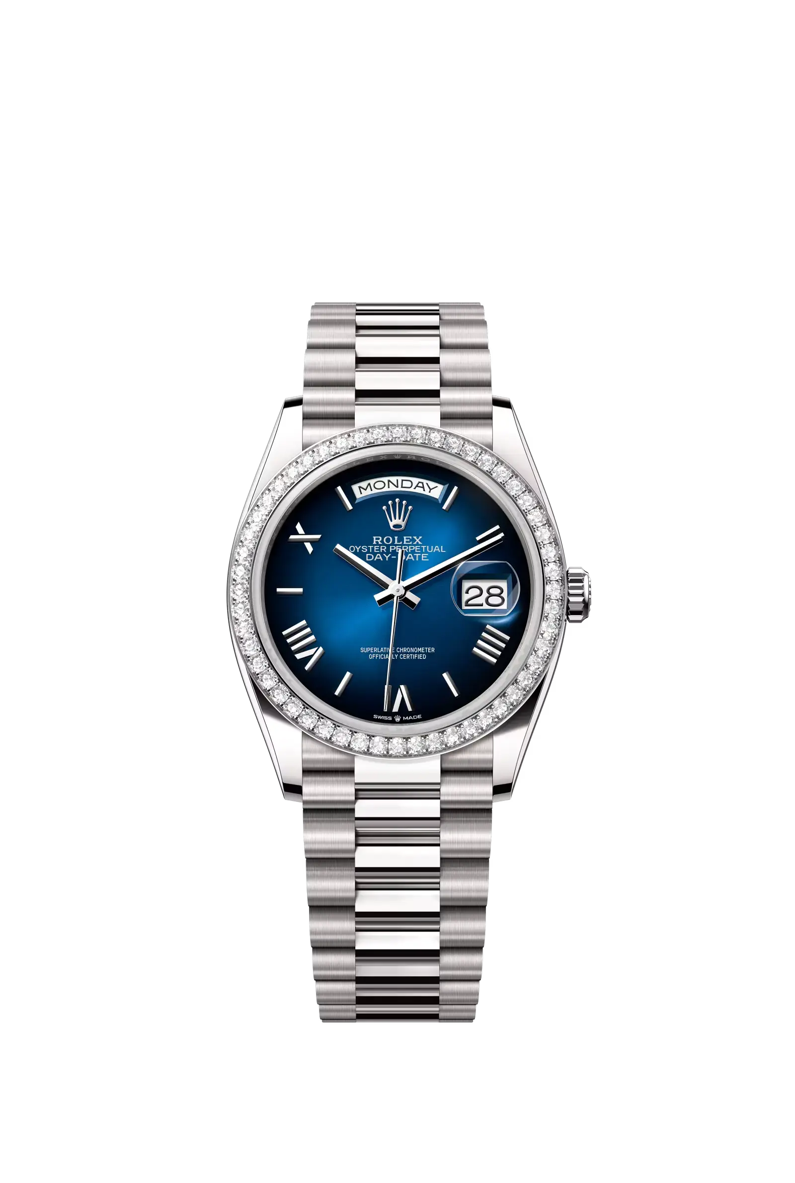 Day-Date 36  Oyster, 36 mm, white gold and diamonds  Reference 128349RBR — main photo