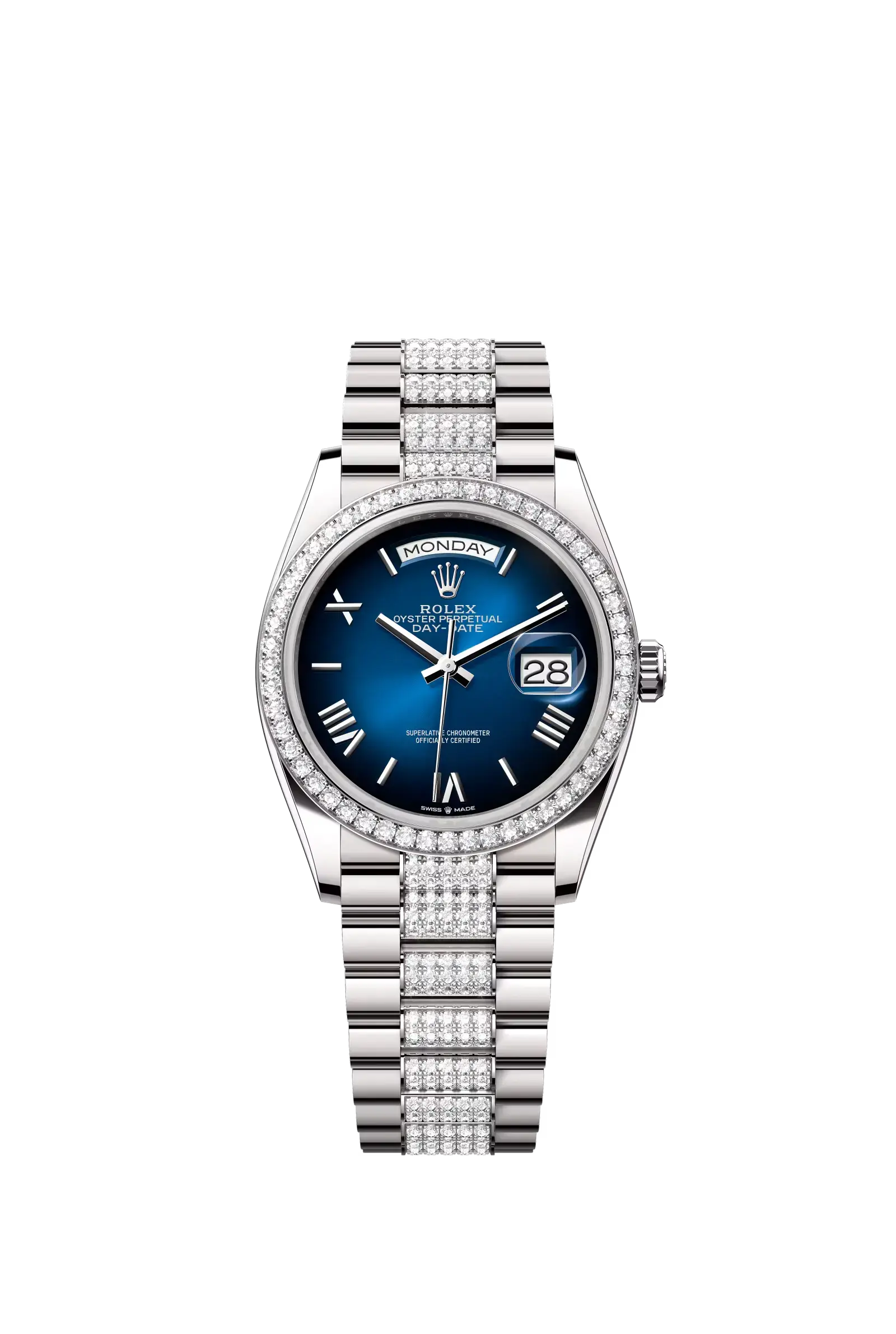 Day-Date 36  Oyster, 36 mm, white gold and diamonds  Reference 128349RBR — main photo