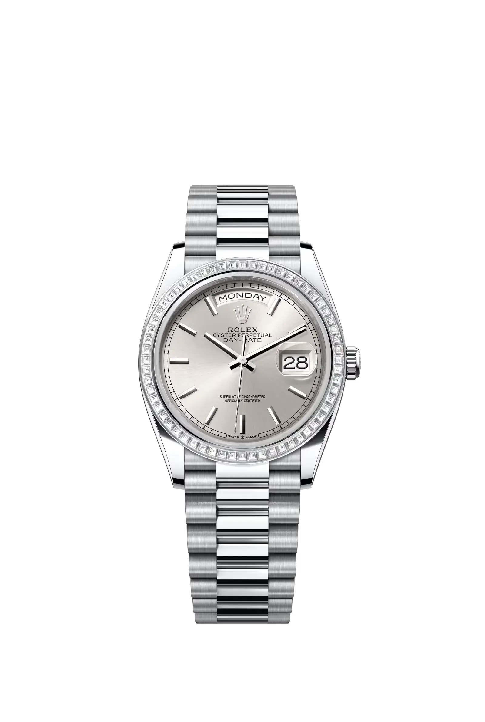 Day-Date 36  Oyster, 36 mm, platinum and diamonds  Reference 128396TBR — main photo