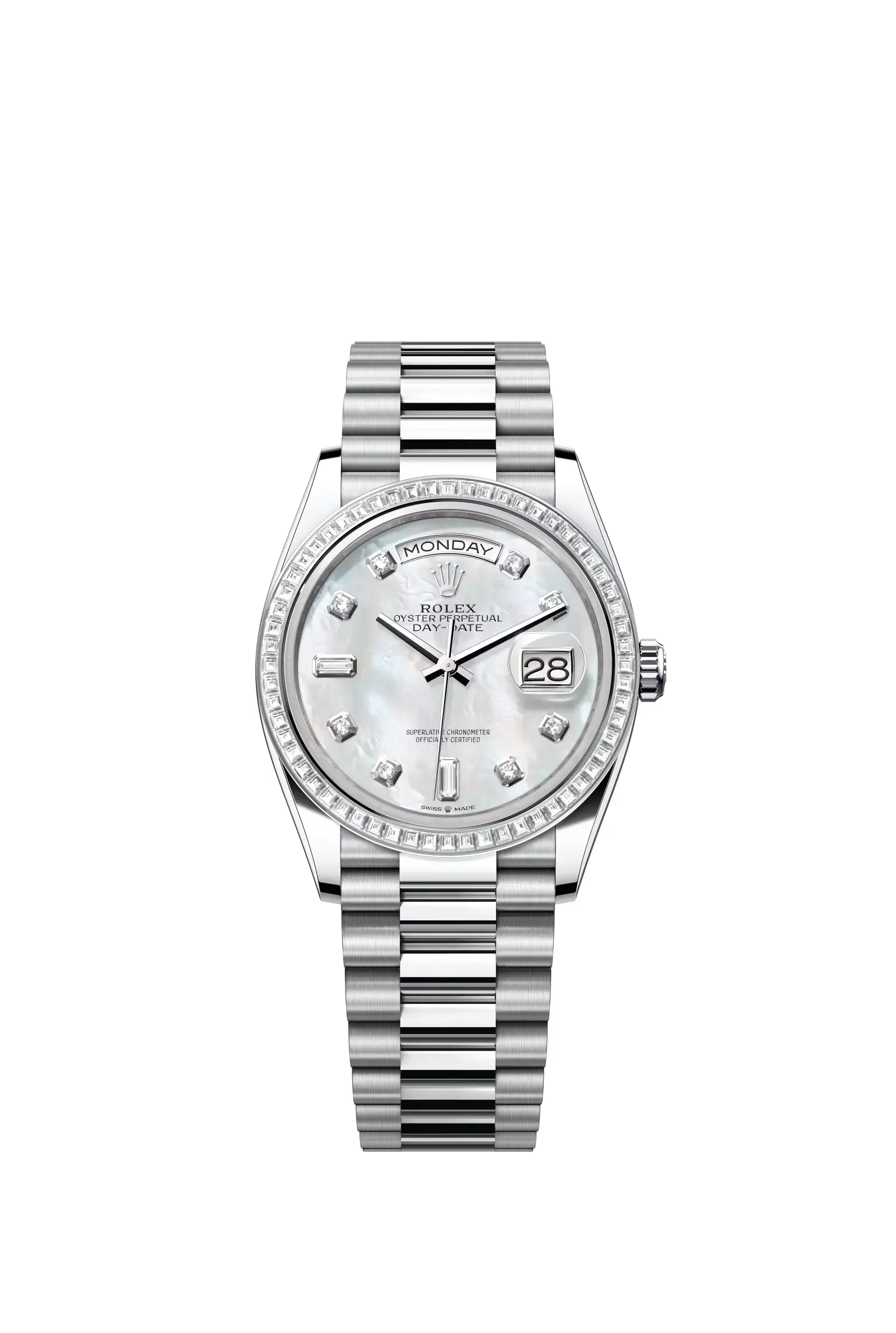Day-Date 36  Oyster, 36 mm, platinum and diamonds  Reference 128396TBR — main photo