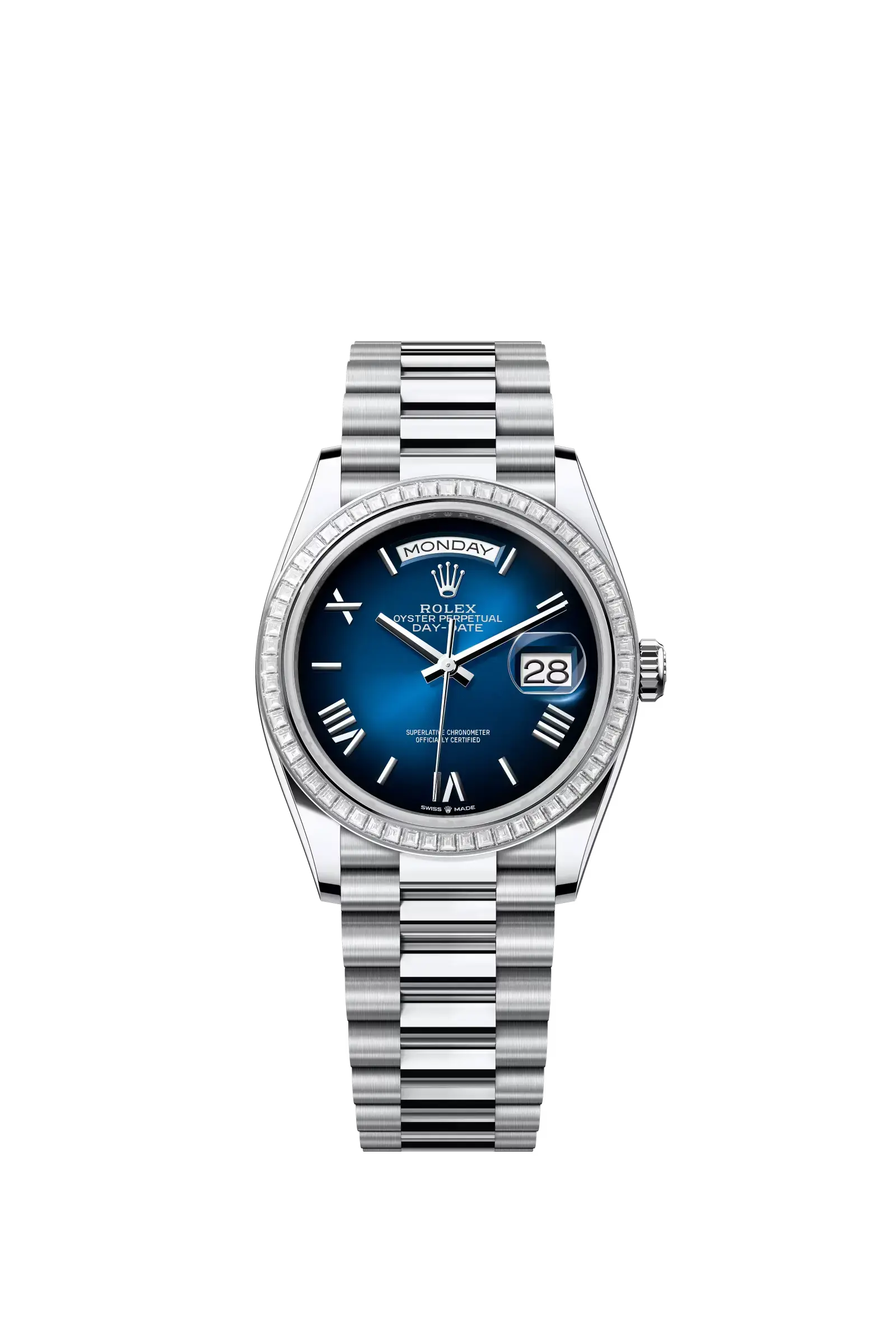 Day-Date 36  Oyster, 36 mm, platinum and diamonds  Reference 128396TBR — main photo