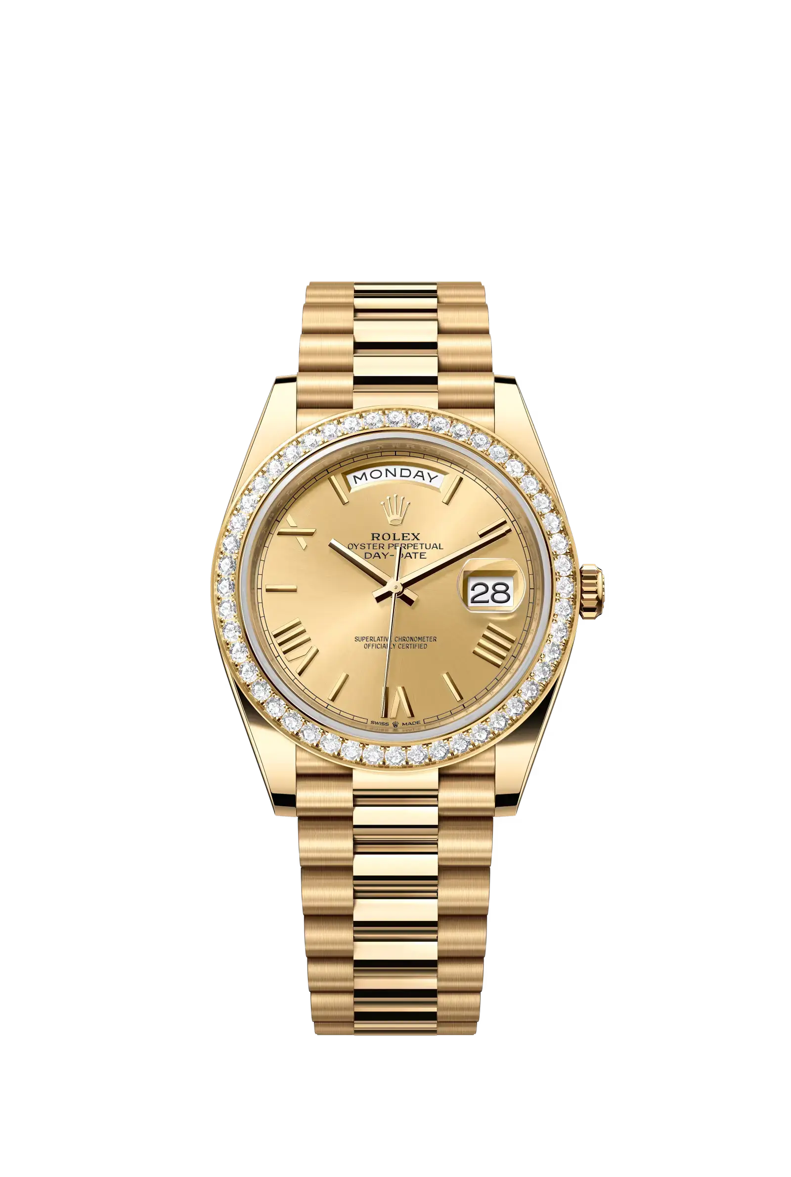 Day-Date 40  Oyster, 40 mm, yellow gold and diamonds  Reference 228348RBR — main photo