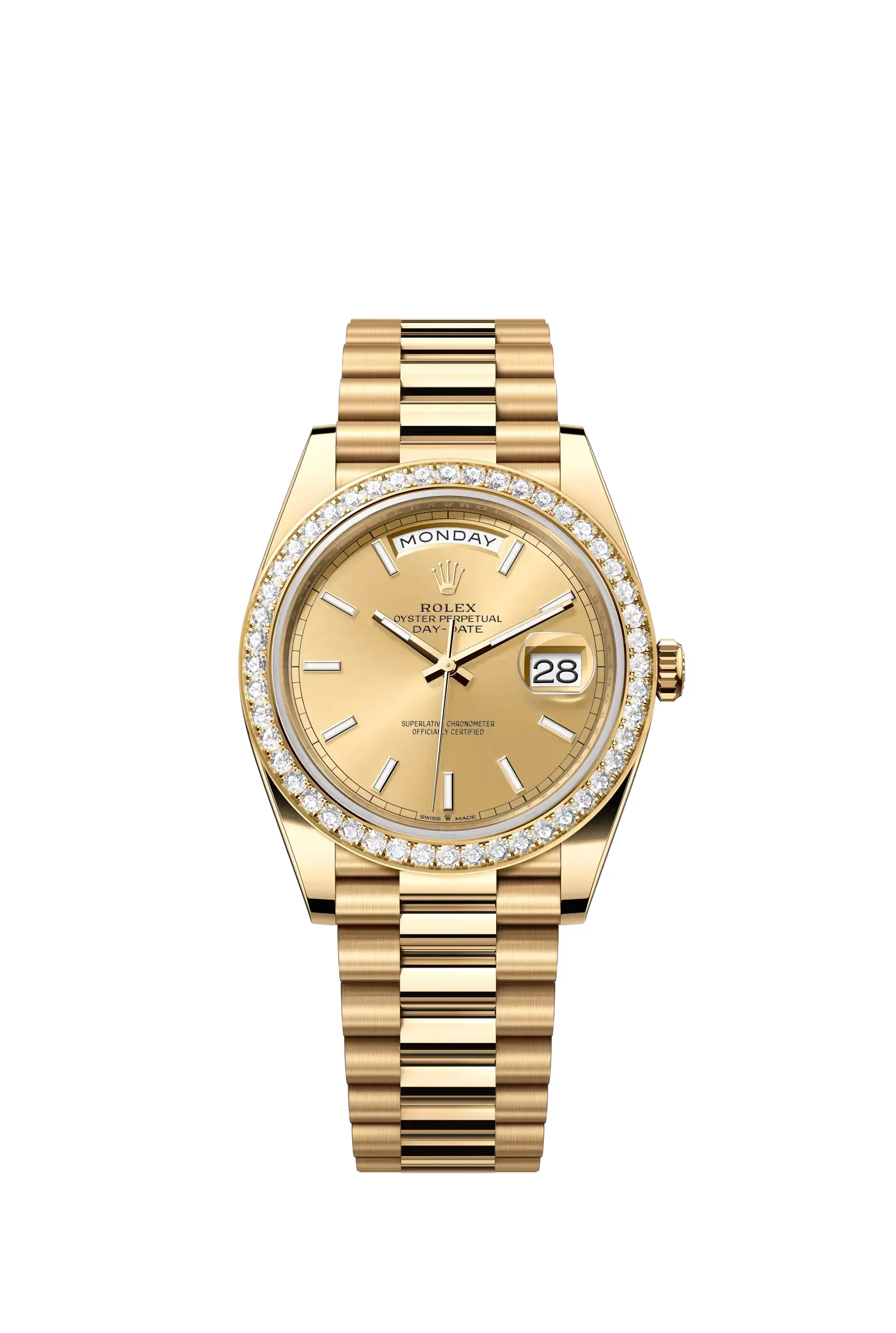 Day-Date 40  Oyster, 40 mm, yellow gold and diamonds  Reference 228348RBR — main photo