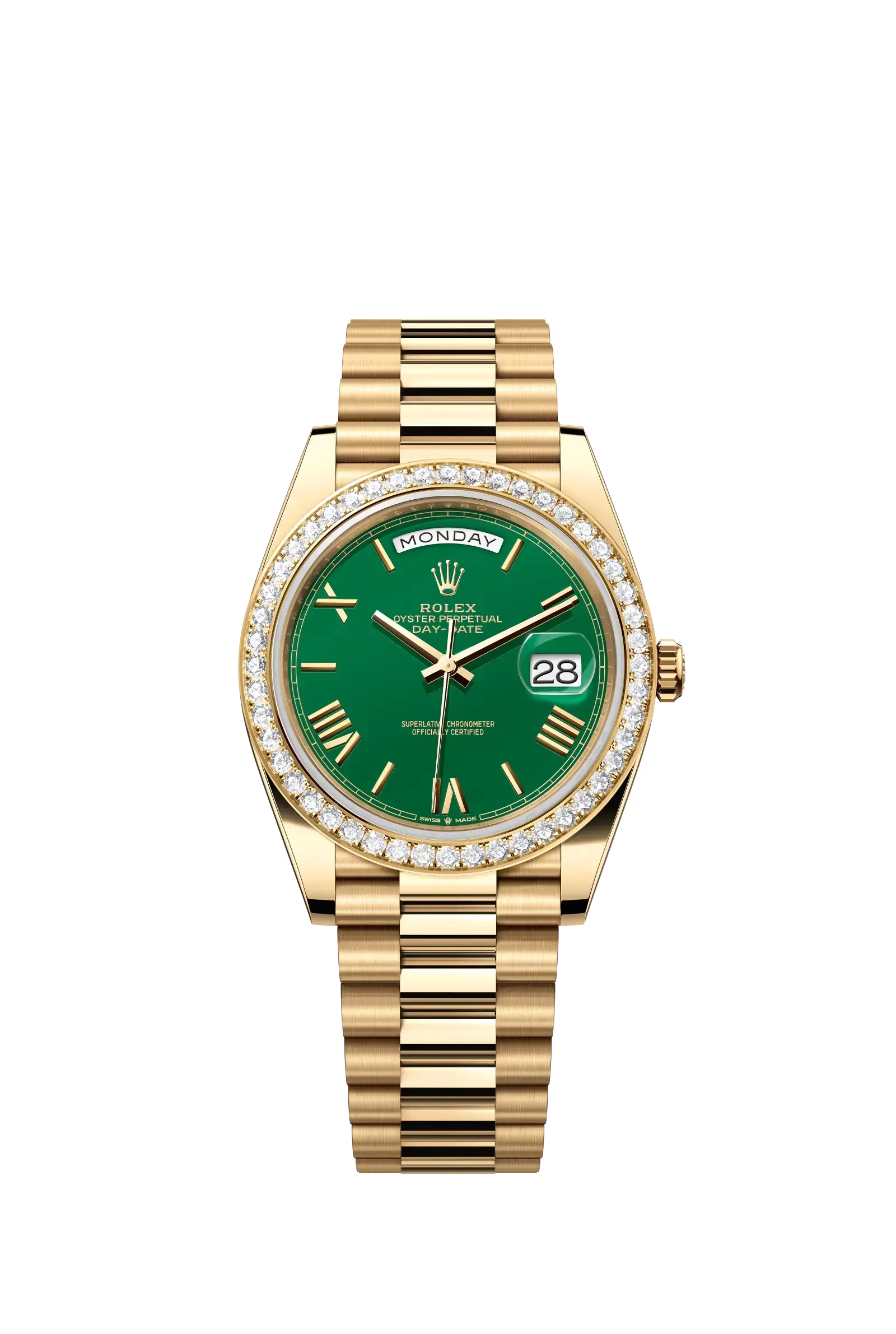 Day-Date 40  Oyster, 40 mm, yellow gold and diamonds  Reference 228348RBR — main photo