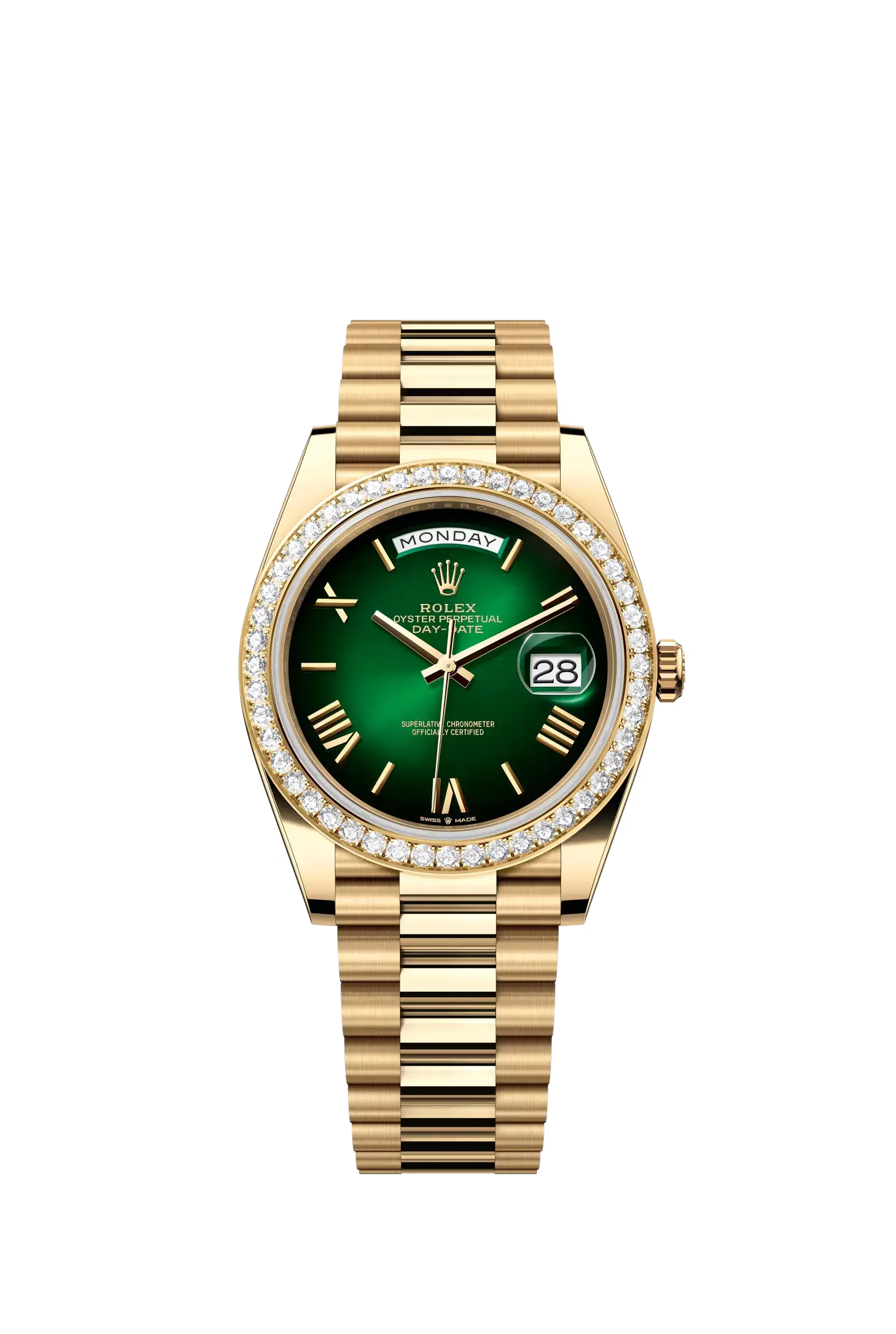 Day-Date 40  Oyster, 40 mm, yellow gold and diamonds  Reference 228348RBR