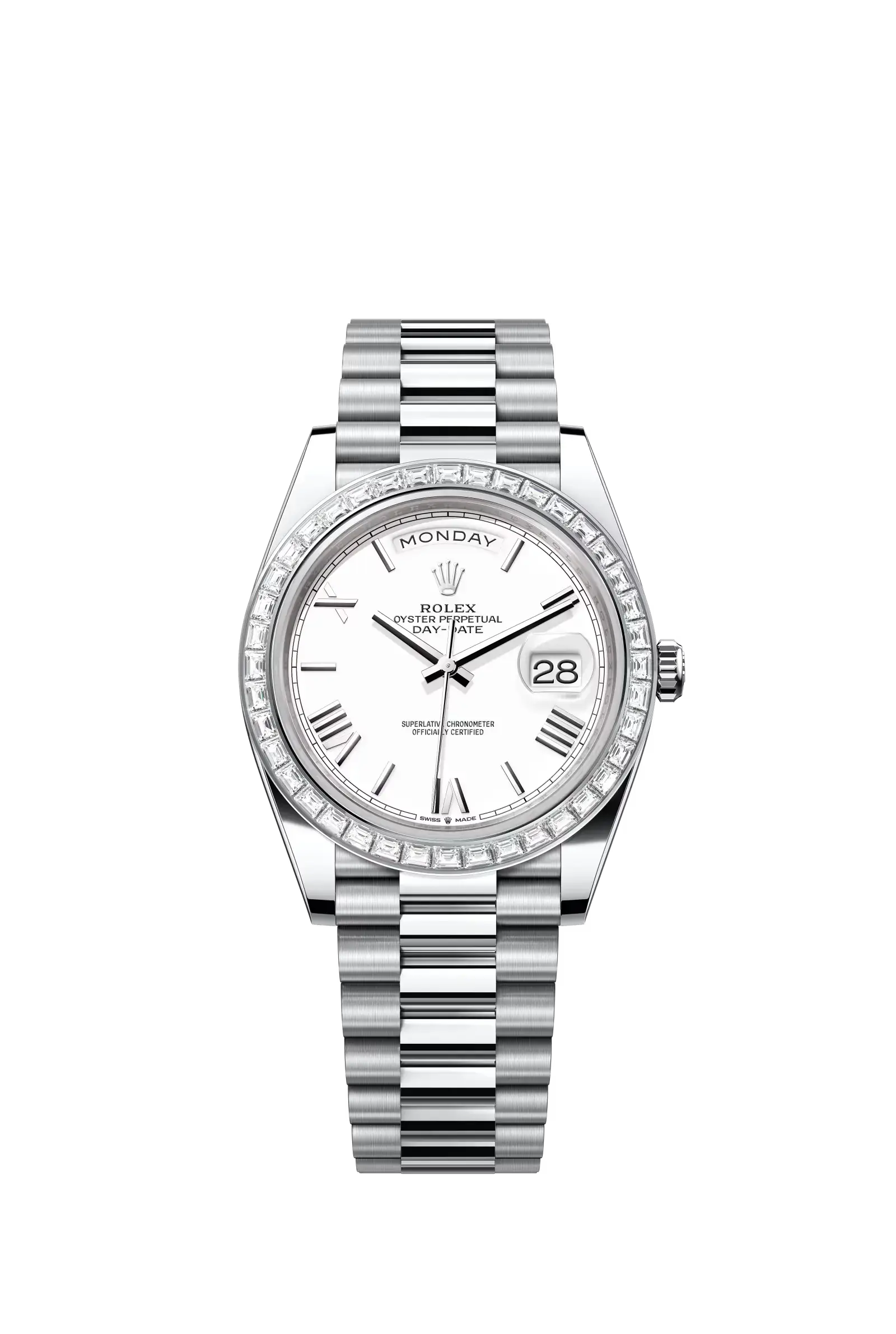Day-Date 40  Oyster, 40 mm, platinum and diamonds  Reference 228396TBR — main photo