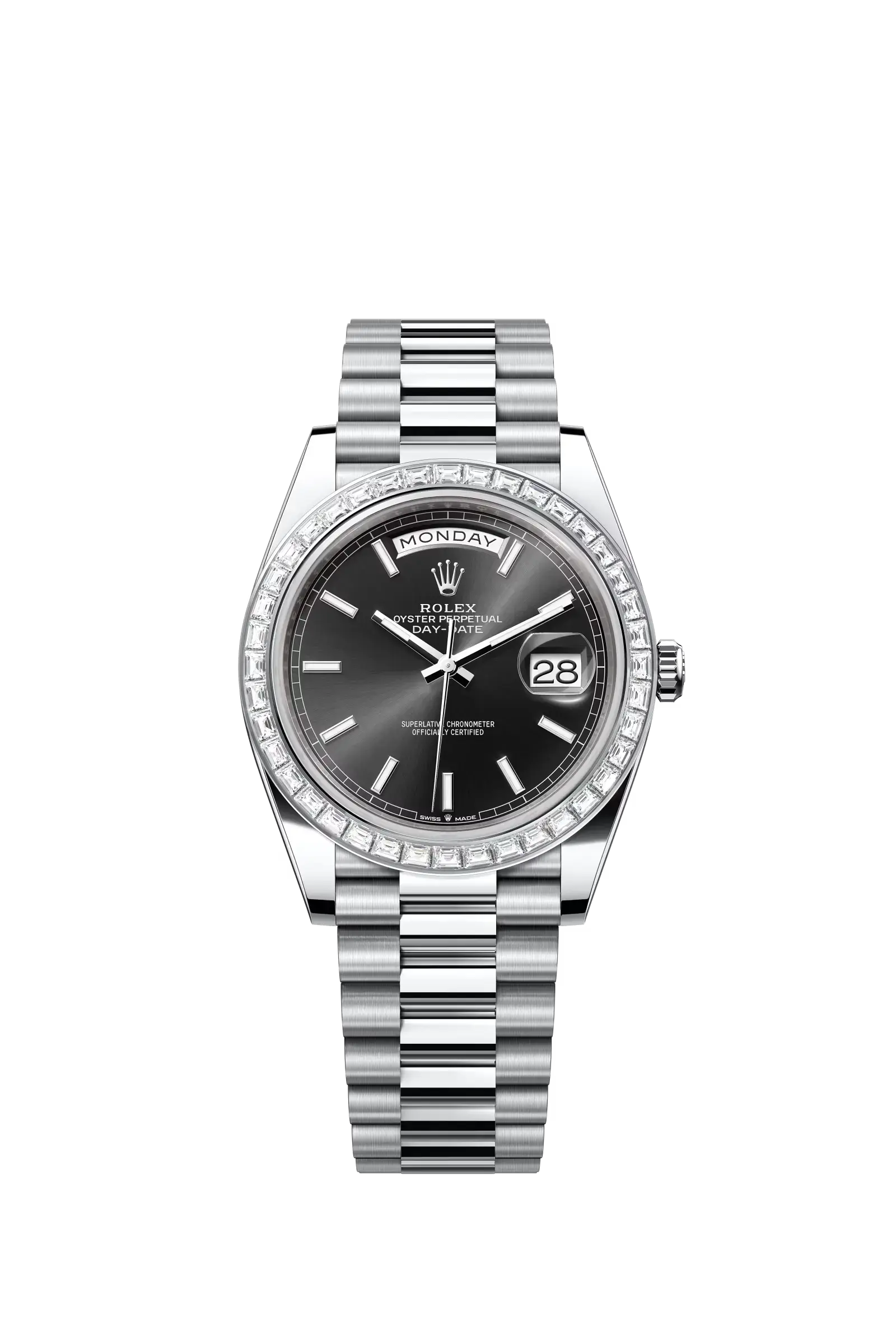 Day-Date 40  Oyster, 40 mm, platinum and diamonds  Reference 228396TBR — main photo