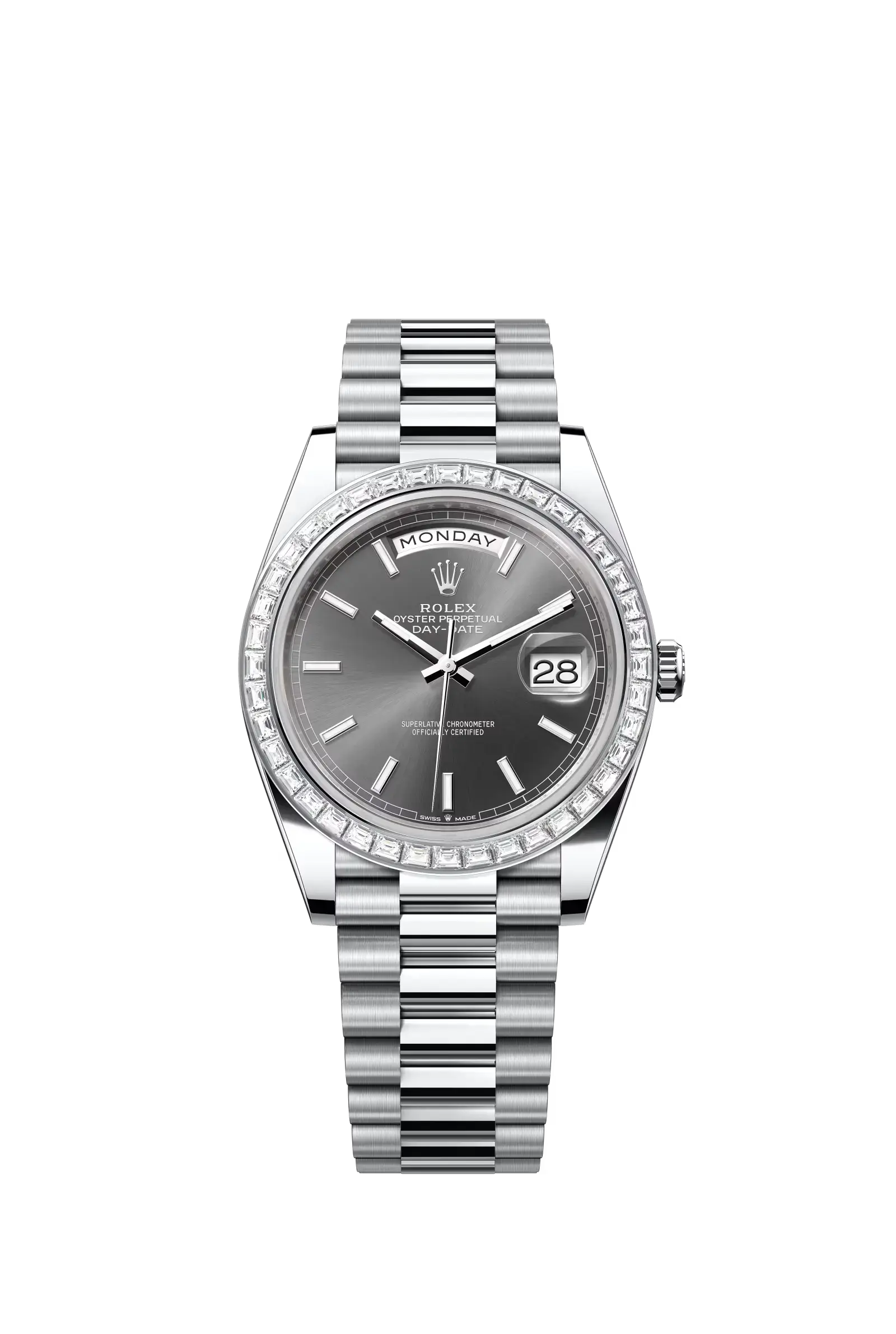 Day-Date 40  Oyster, 40 mm, platinum and diamonds  Reference 228396TBR — main photo