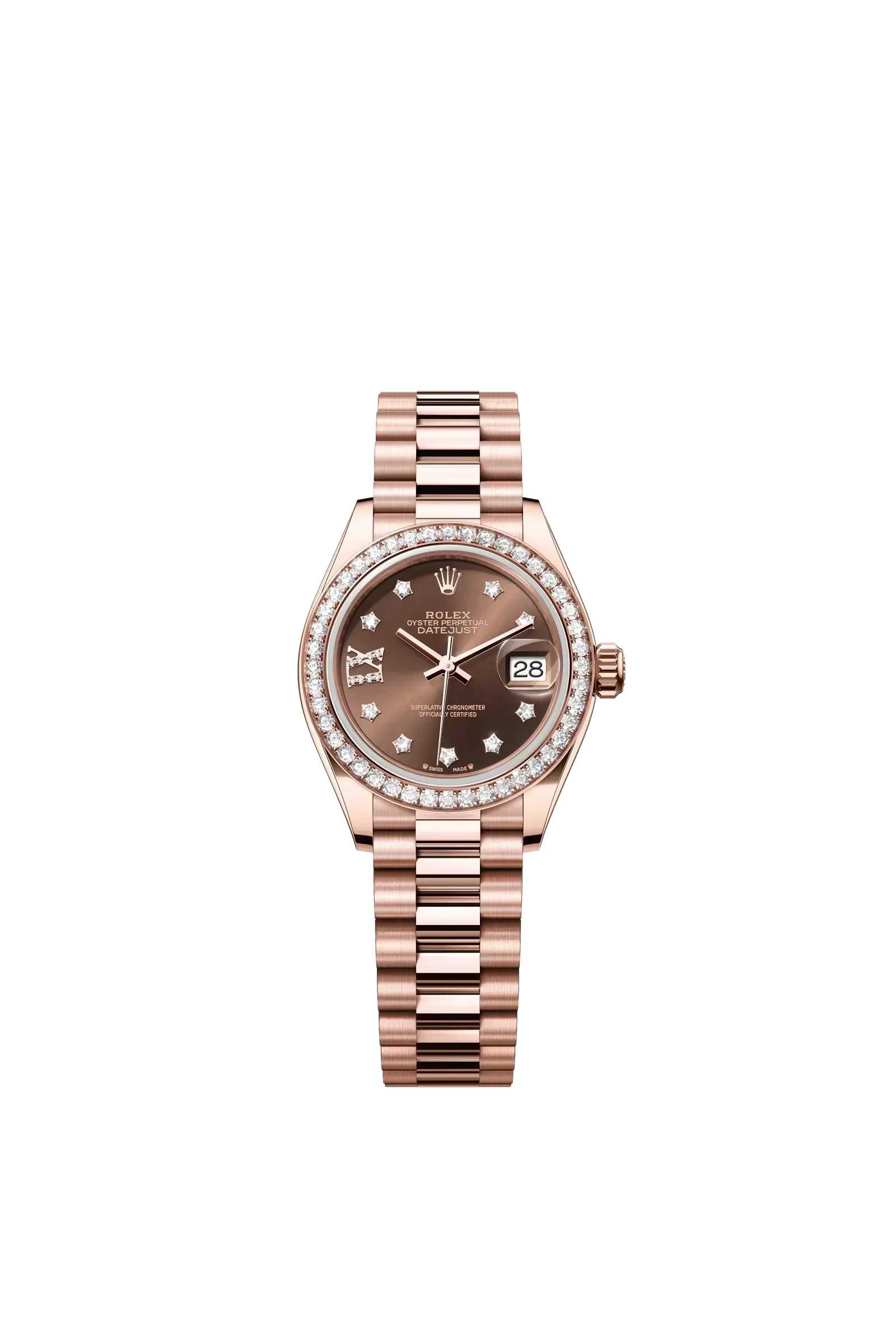 Lady-Datejust  Oyster, 28 mm, Everose gold and diamonds  Reference 279135RBR
