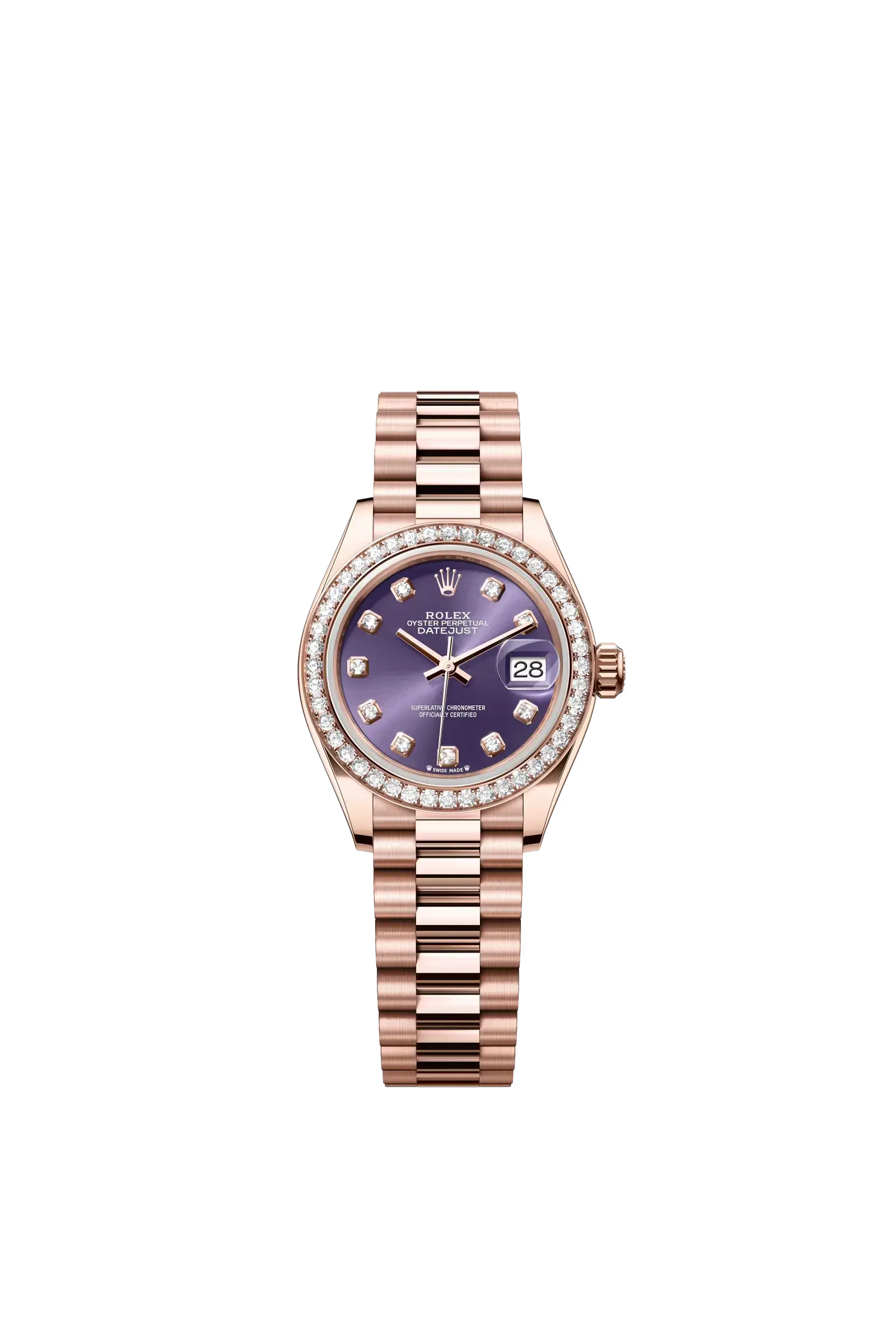 Lady-Datejust  Oyster, 28 mm, Everose gold and diamonds  Reference 279135RBR — main photo