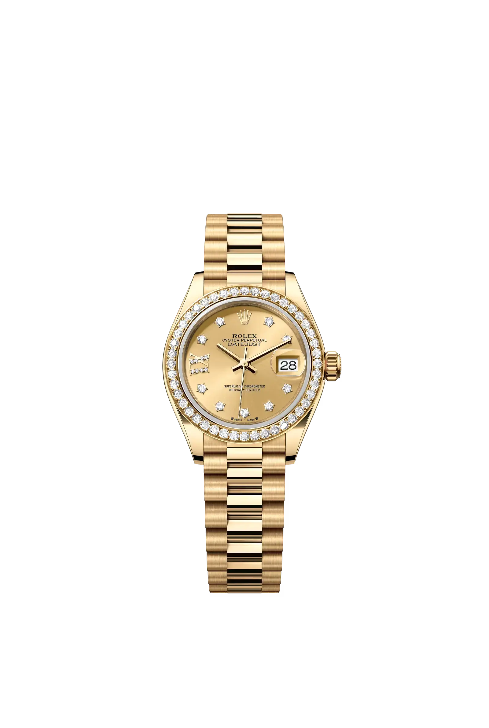 Lady-Datejust  Oyster, 28 mm, yellow gold and diamonds  Reference 279138RBR — main photo