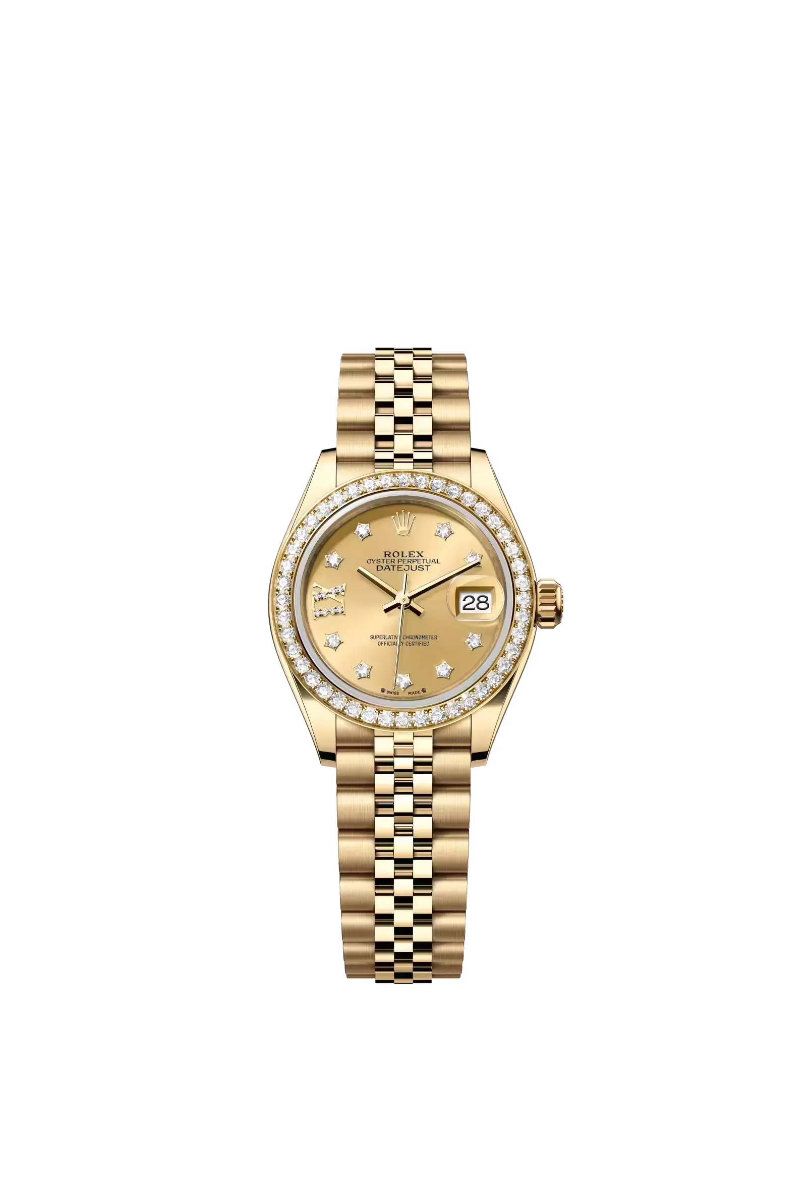 Lady-Datejust  Oyster, 28 mm, yellow gold and diamonds  Reference 279138RBR — main photo