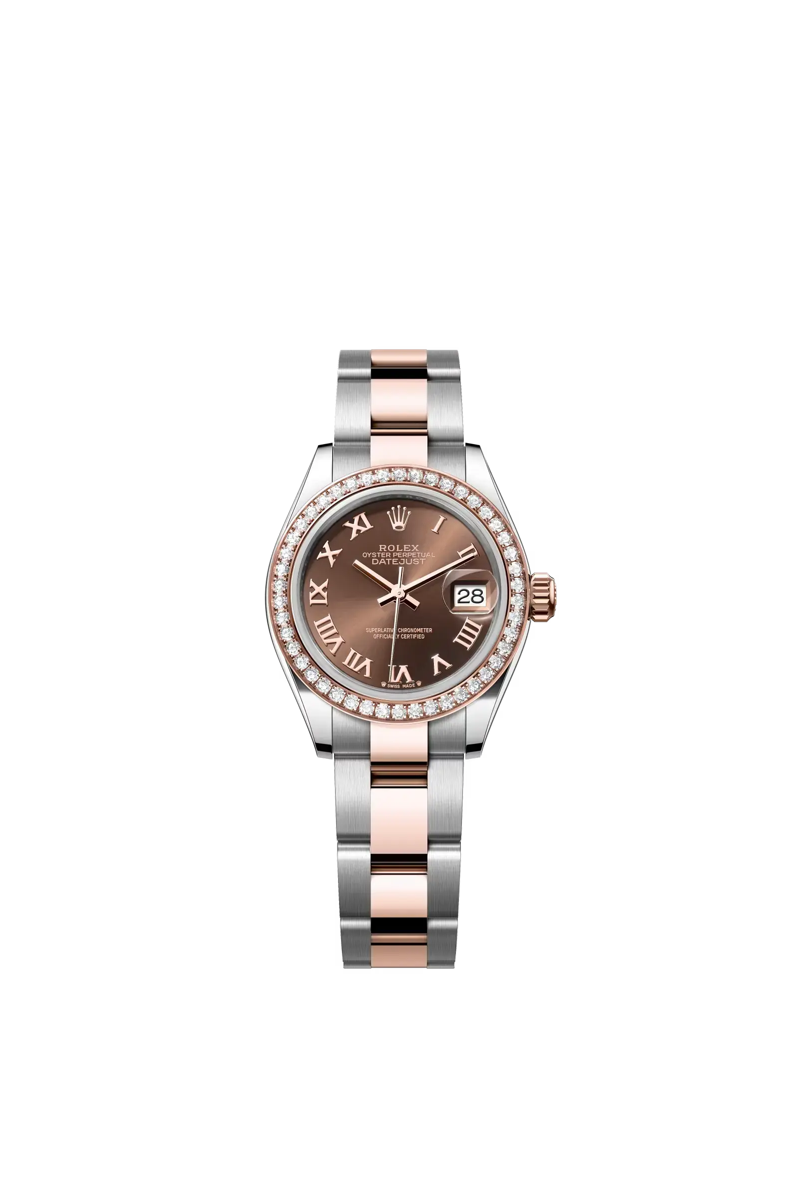 Lady-Datejust  Oyster, 28 mm, Oystersteel, Everose gold and diamonds  Reference 279381RBR — main photo