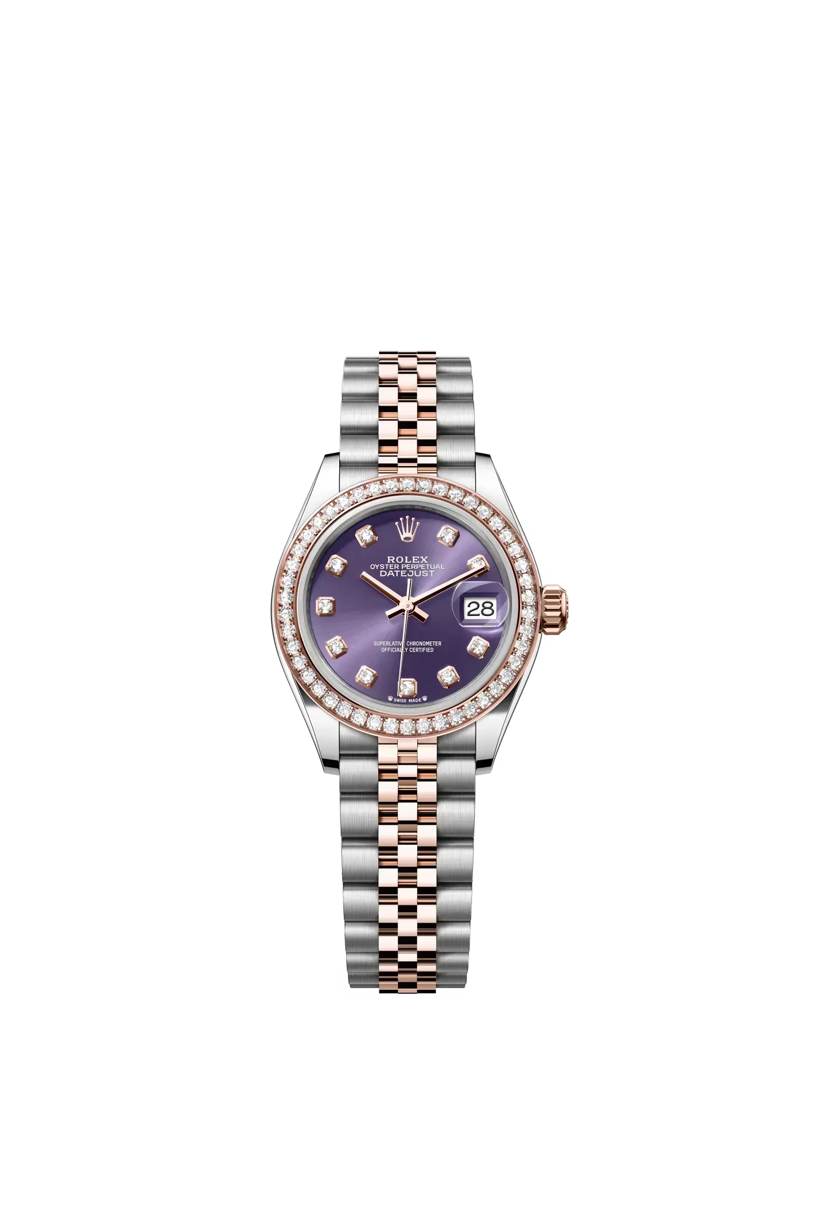 Lady-Datejust  Oyster, 28 mm, Oystersteel, Everose gold and diamonds  Reference 279381RBR — main photo