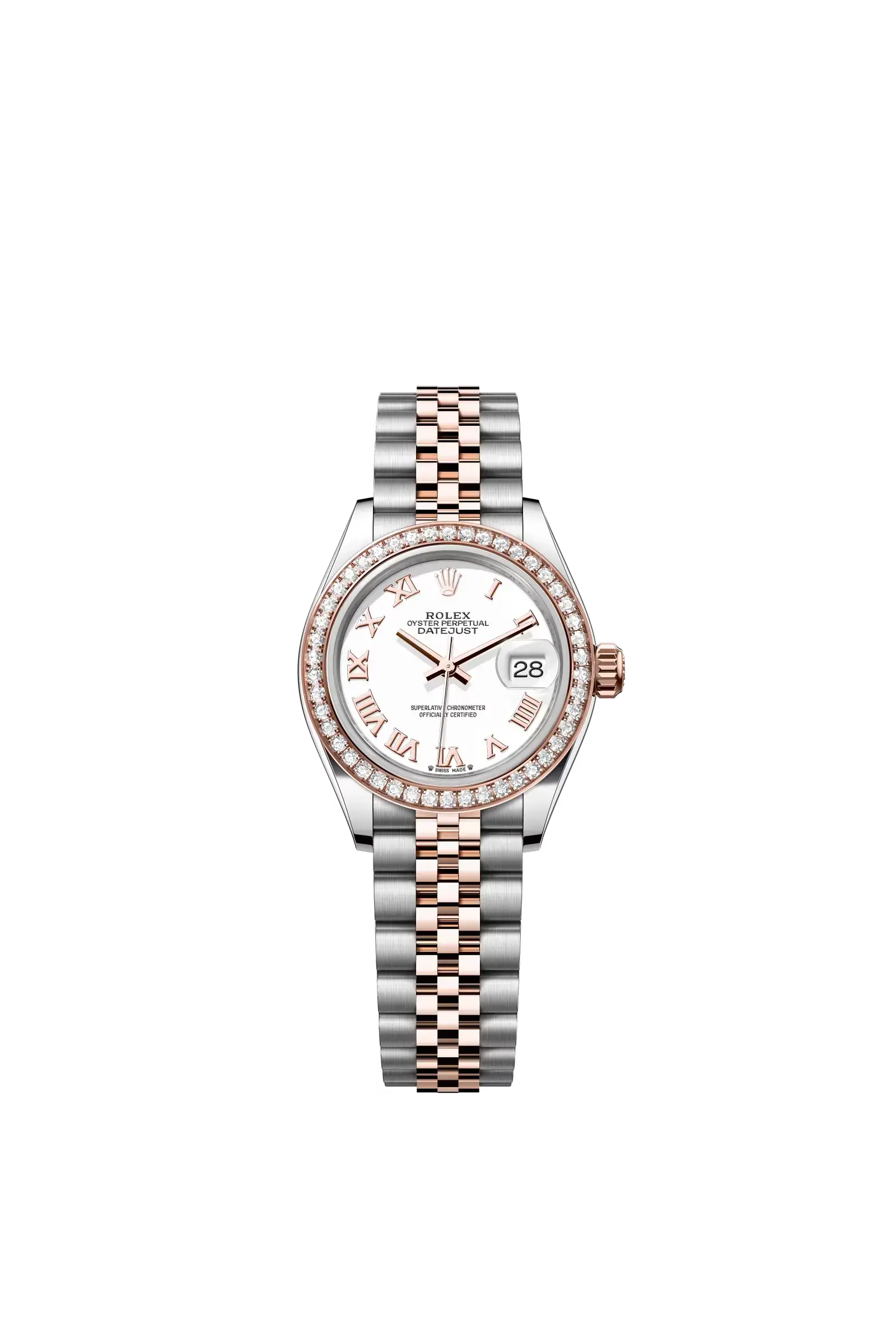 Lady-Datejust  Oyster, 28 mm, Oystersteel, Everose gold and diamonds  Reference 279381RBR — main photo