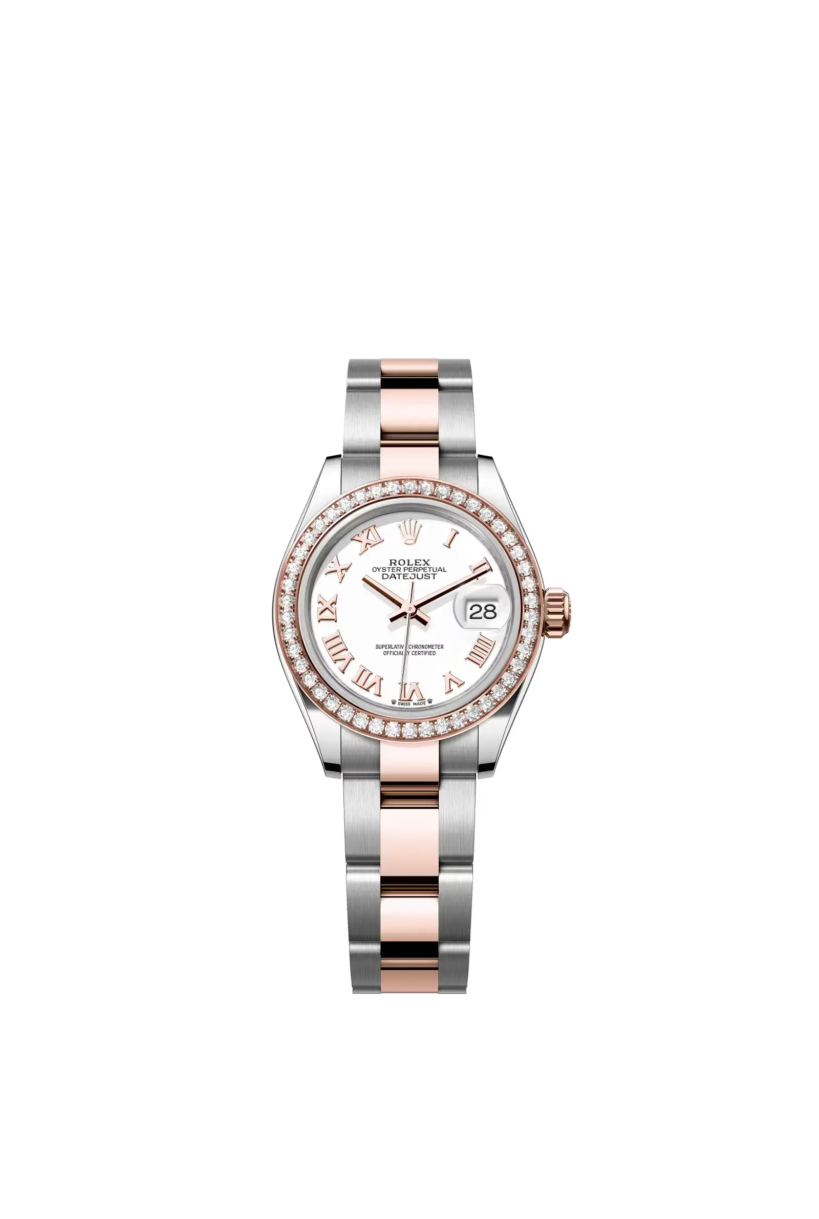 Lady-Datejust  Oyster, 28 mm, Oystersteel, Everose gold and diamonds  Reference 279381RBR — main photo