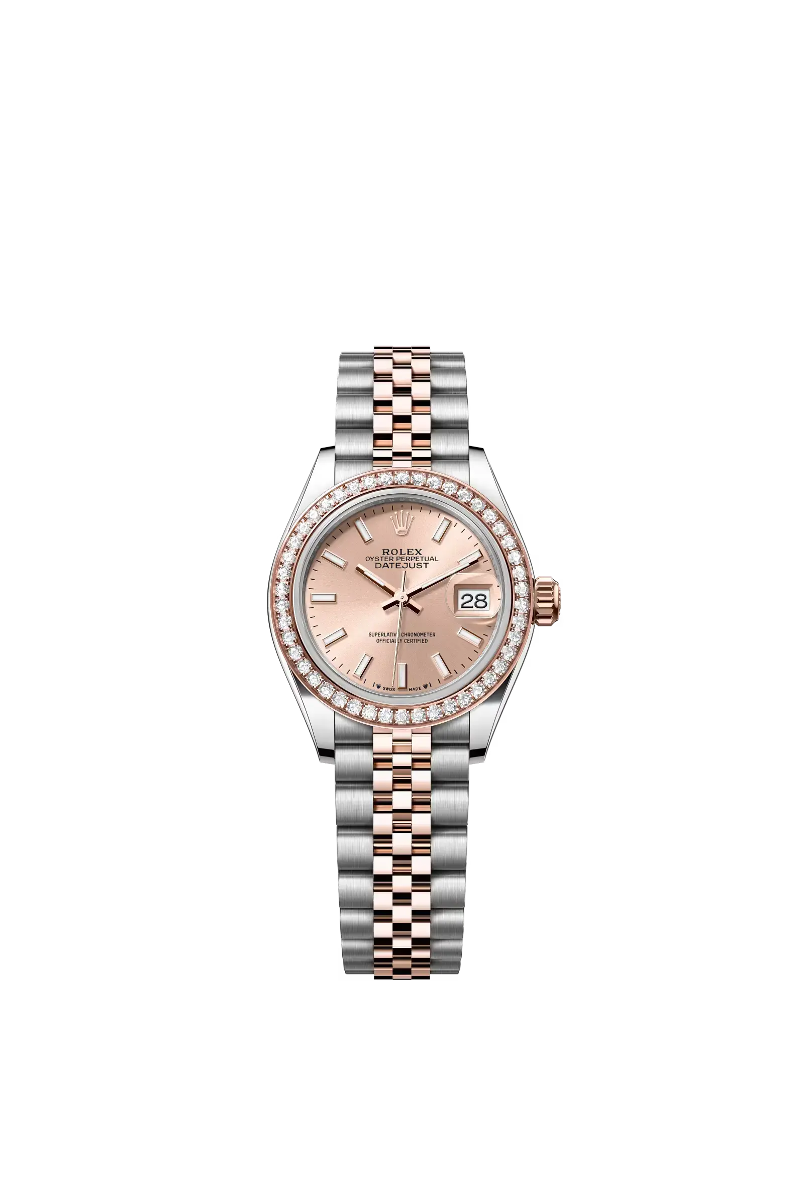 Lady-Datejust  Oyster, 28 mm, Oystersteel, Everose gold and diamonds  Reference 279381RBR — main photo