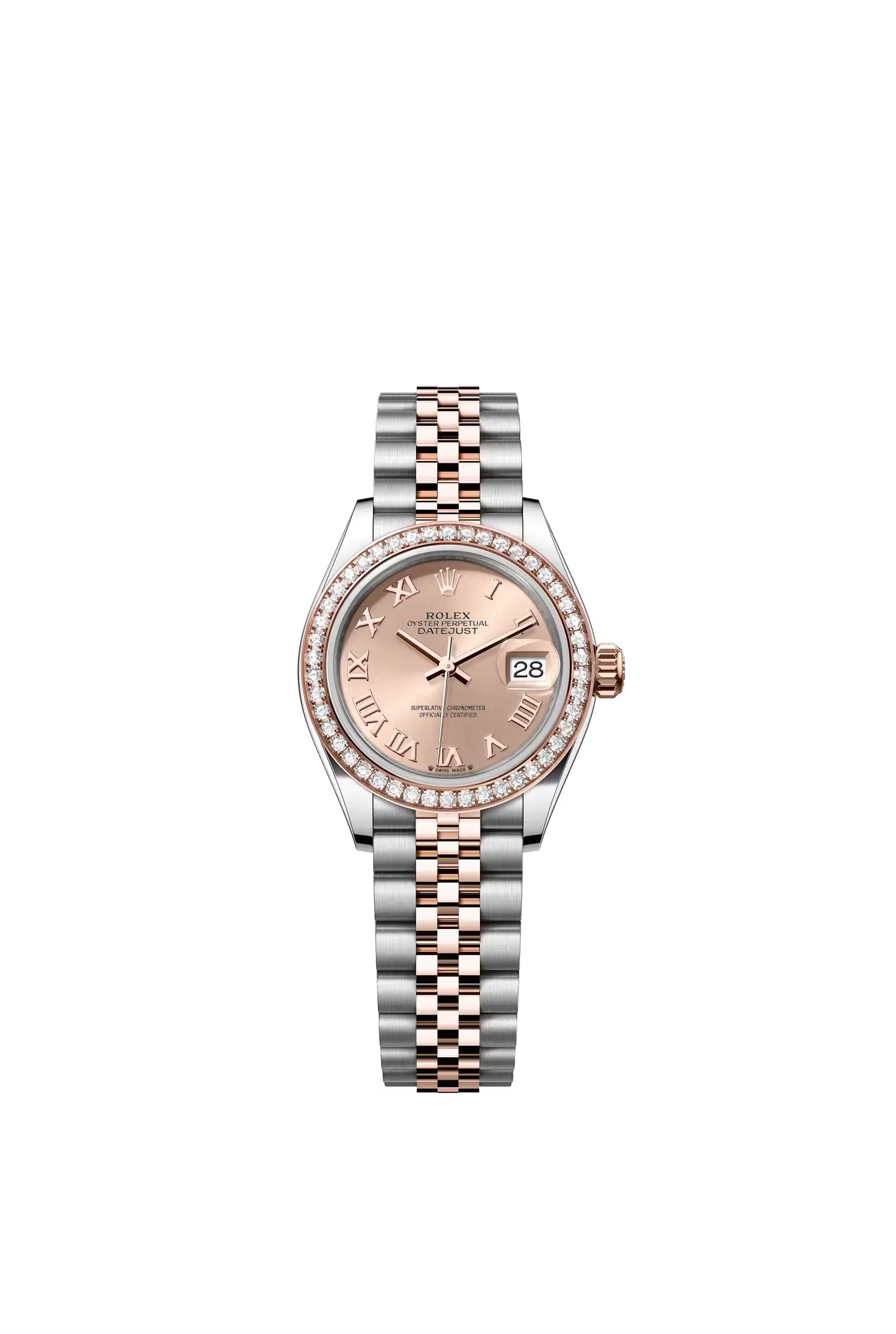 Lady-Datejust  Oyster, 28 mm, Oystersteel, Everose gold and diamonds  Reference 279381RBR — main photo