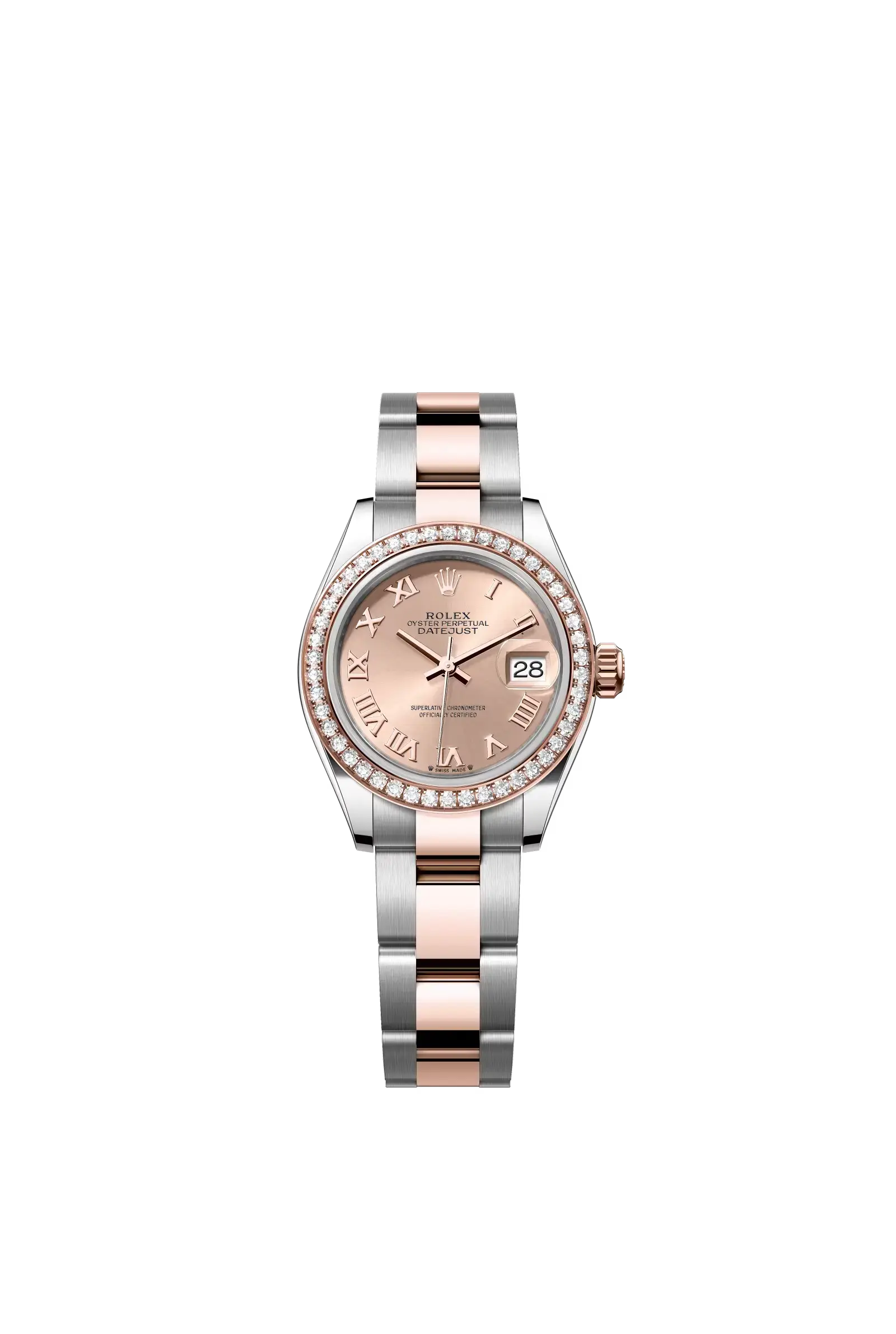 Lady-Datejust  Oyster, 28 mm, Oystersteel, Everose gold and diamonds  Reference 279381RBR — main photo