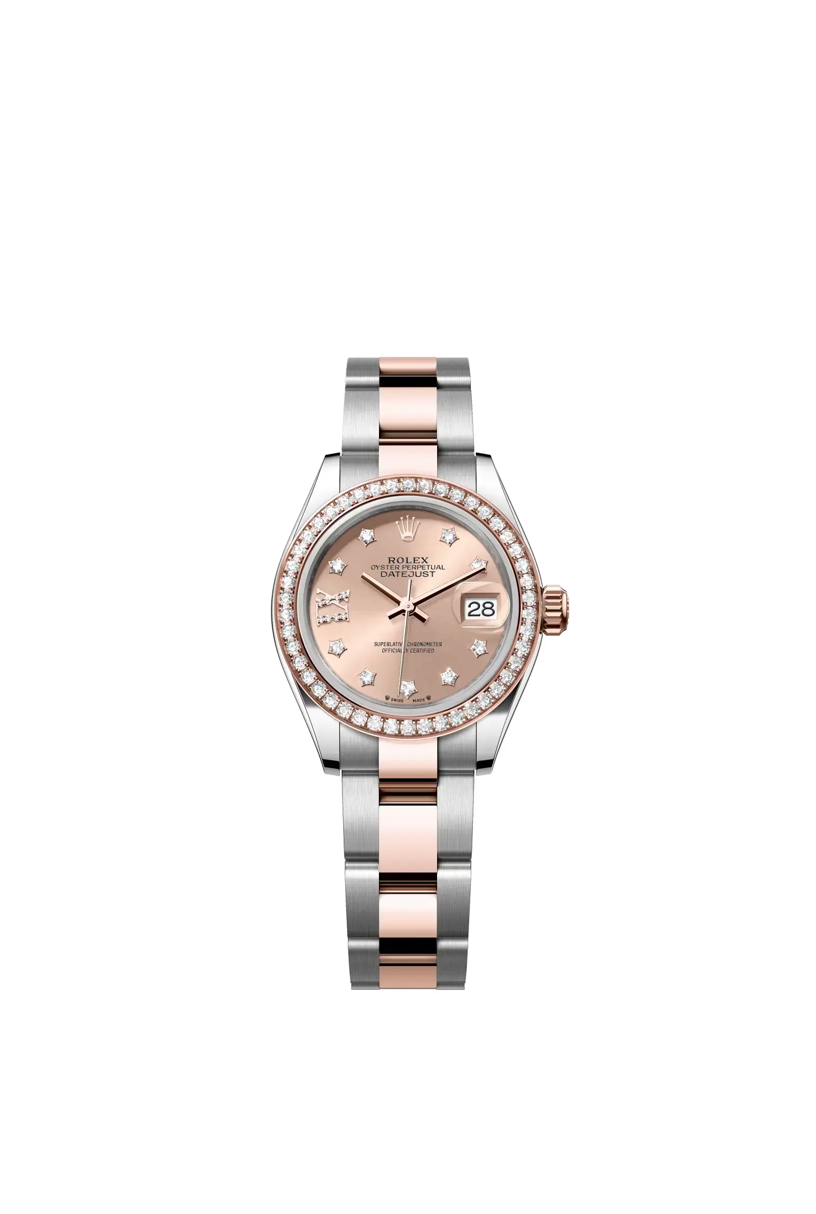 Lady-Datejust  Oyster, 28 mm, Oystersteel, Everose gold and diamonds  Reference 279381RBR — main photo