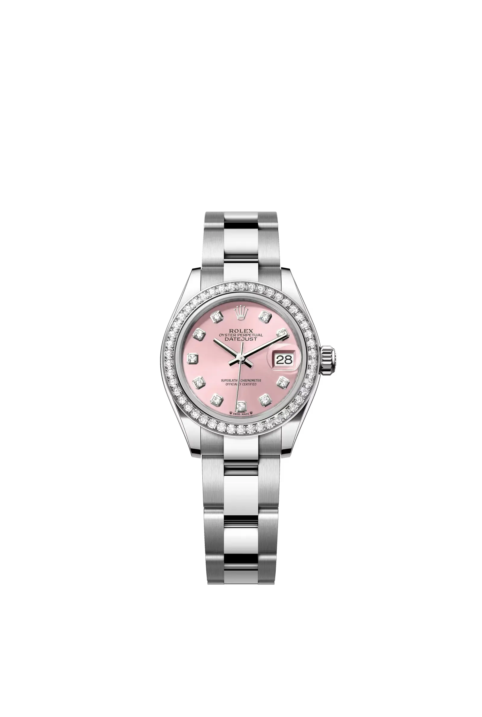 Lady-Datejust  Oyster, 28 mm, Oystersteel, white gold and diamonds  Reference 279384RBR