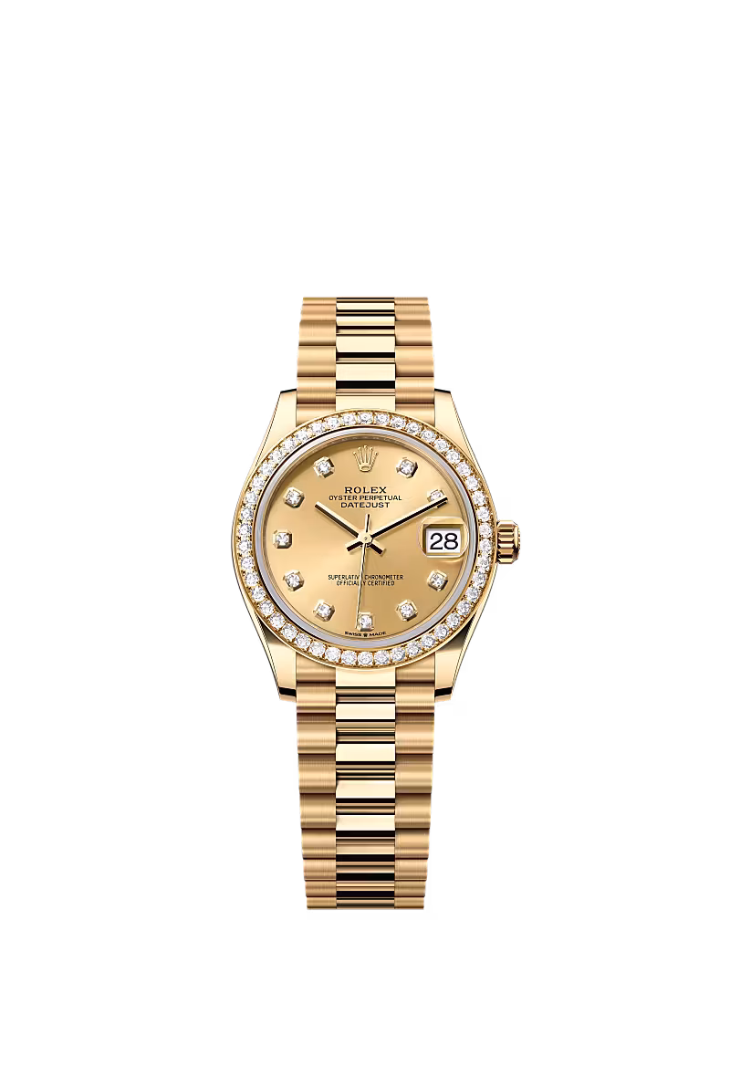 Datejust 31  Oyster, 31 mm, yellow gold and diamonds  Reference 278288RBR (Gold) — main photo
