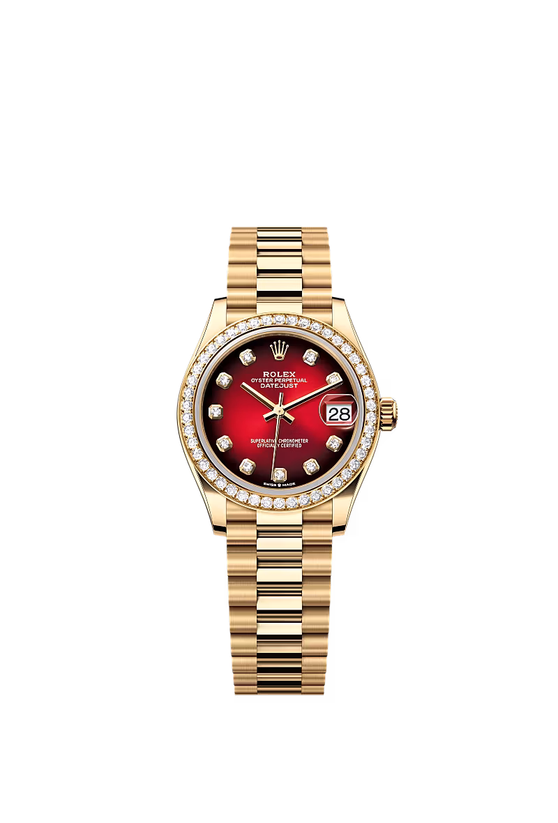 Datejust 31  Oyster, 31 mm, yellow gold and diamonds  Reference 278288RBR — main photo